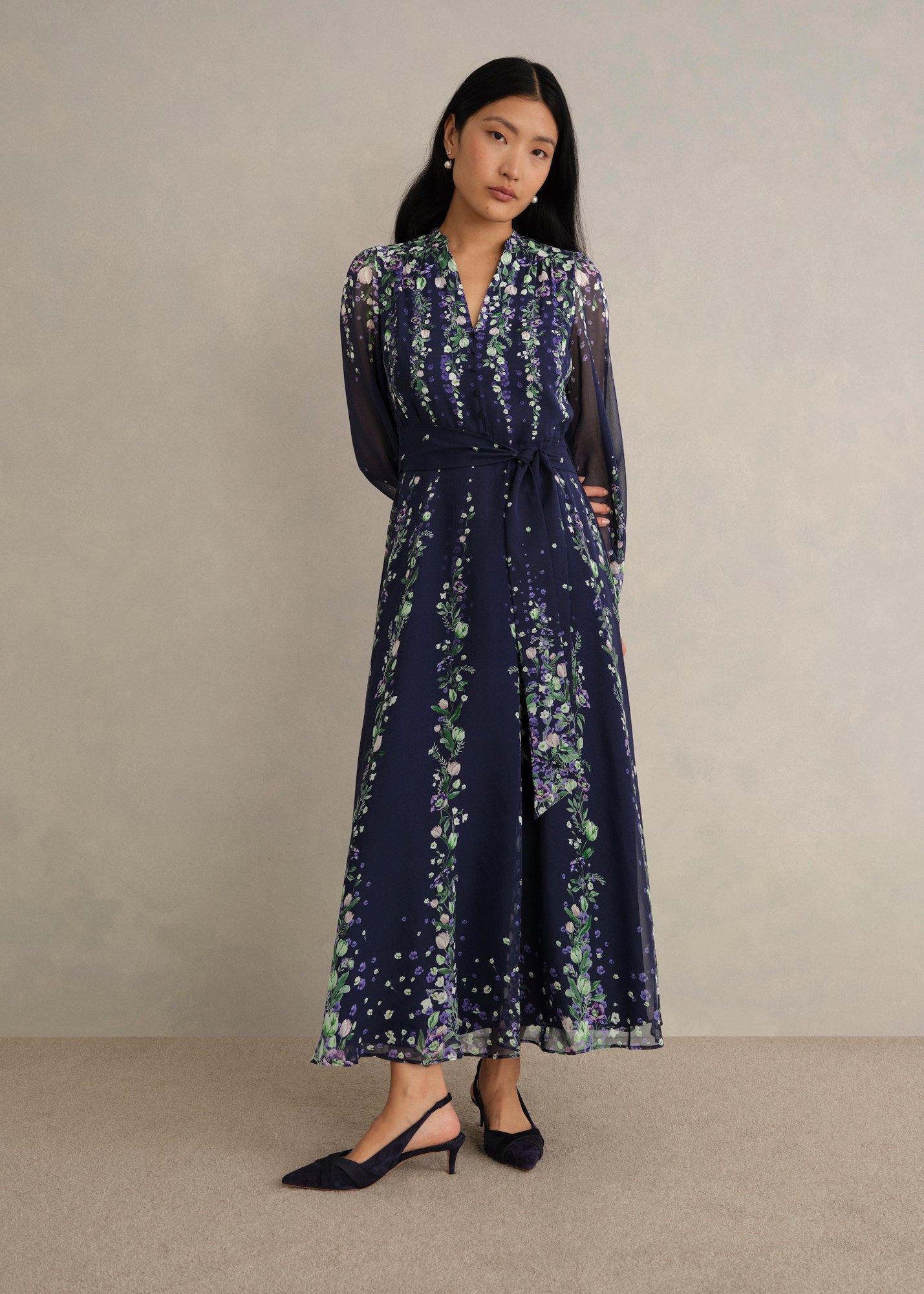 Ros Floral Silk Dress