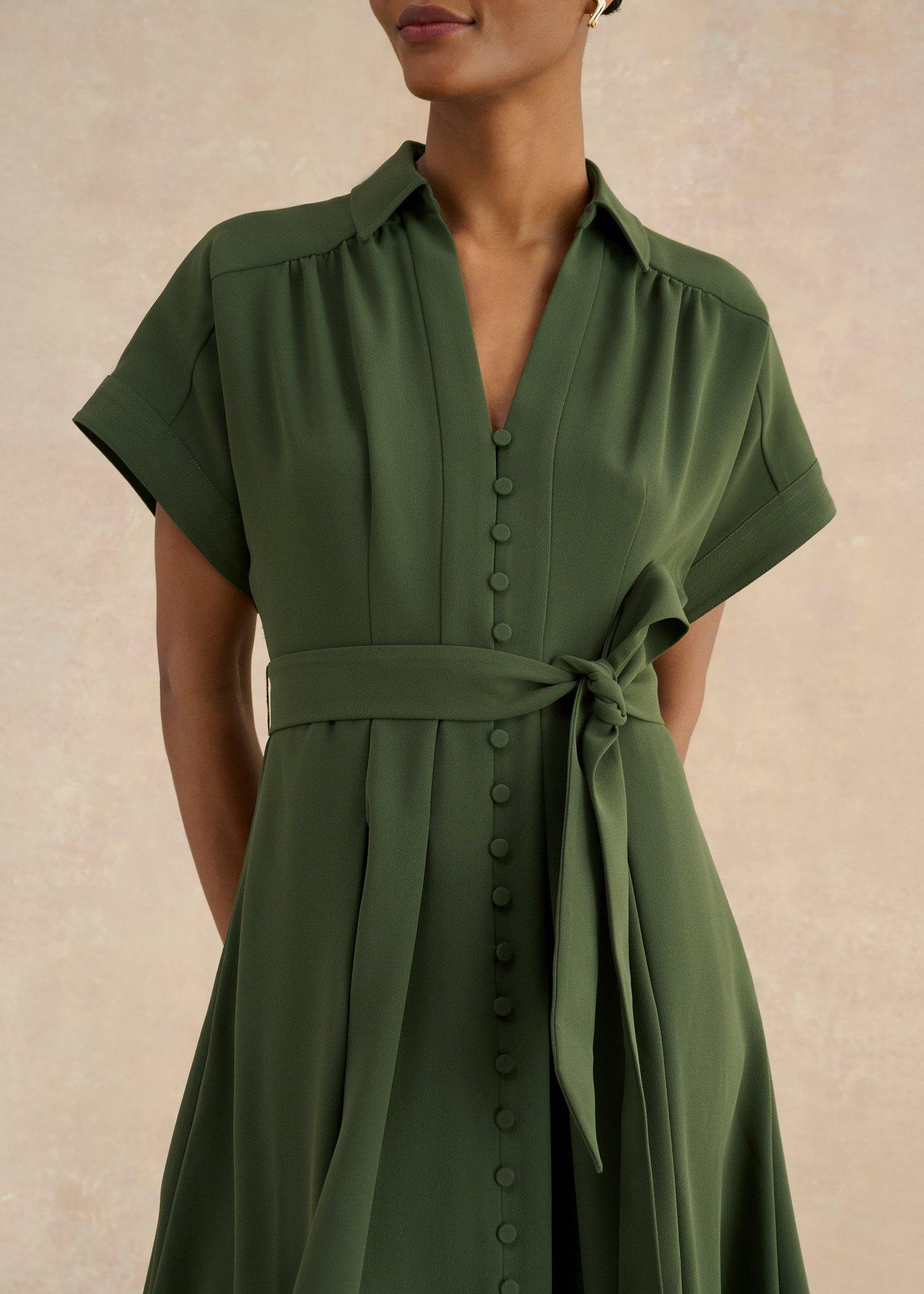 Woodall Dress, Olive Green, hi-res