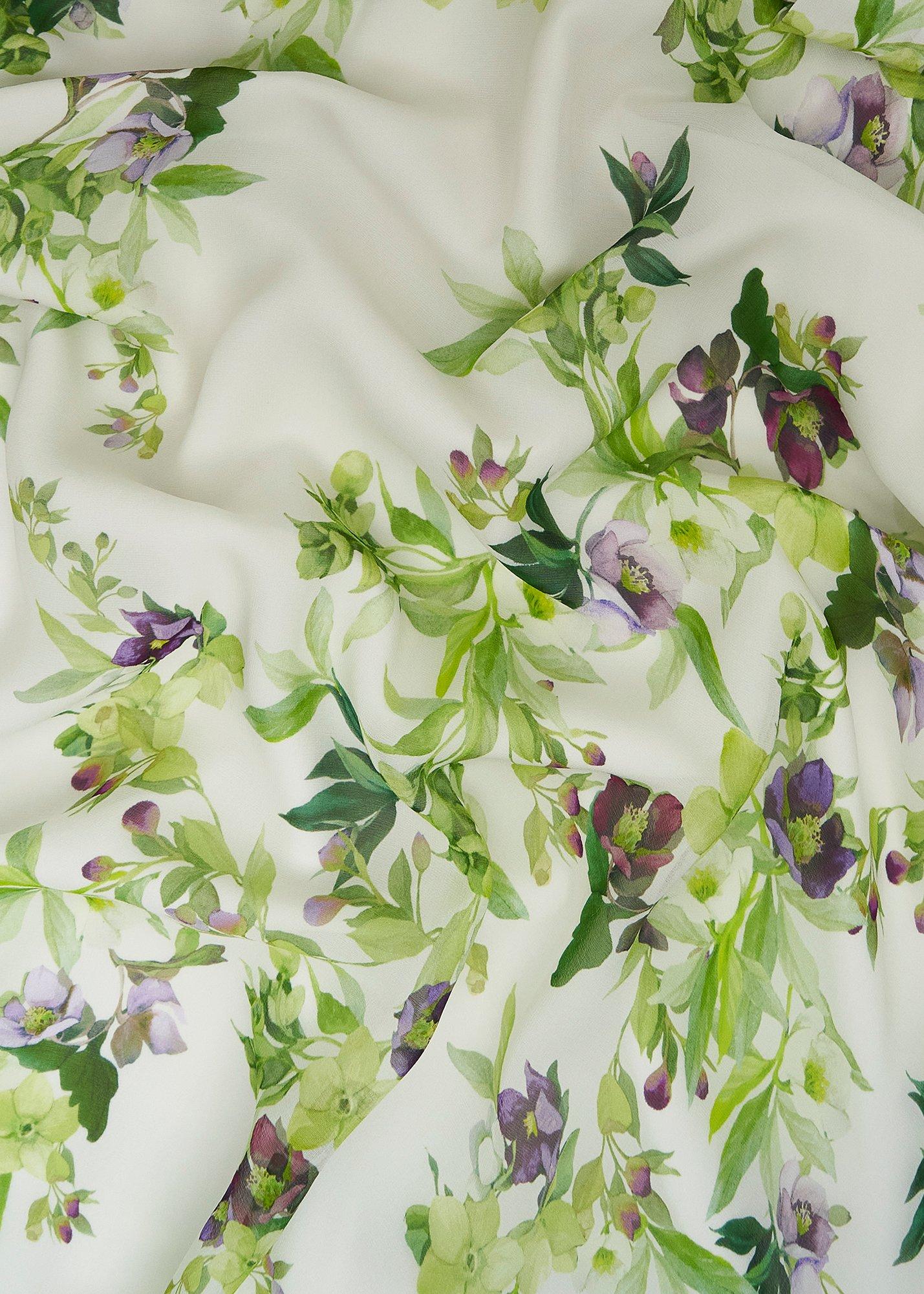 Pia Silk Floral Dress, Ivory Multi, hi-res