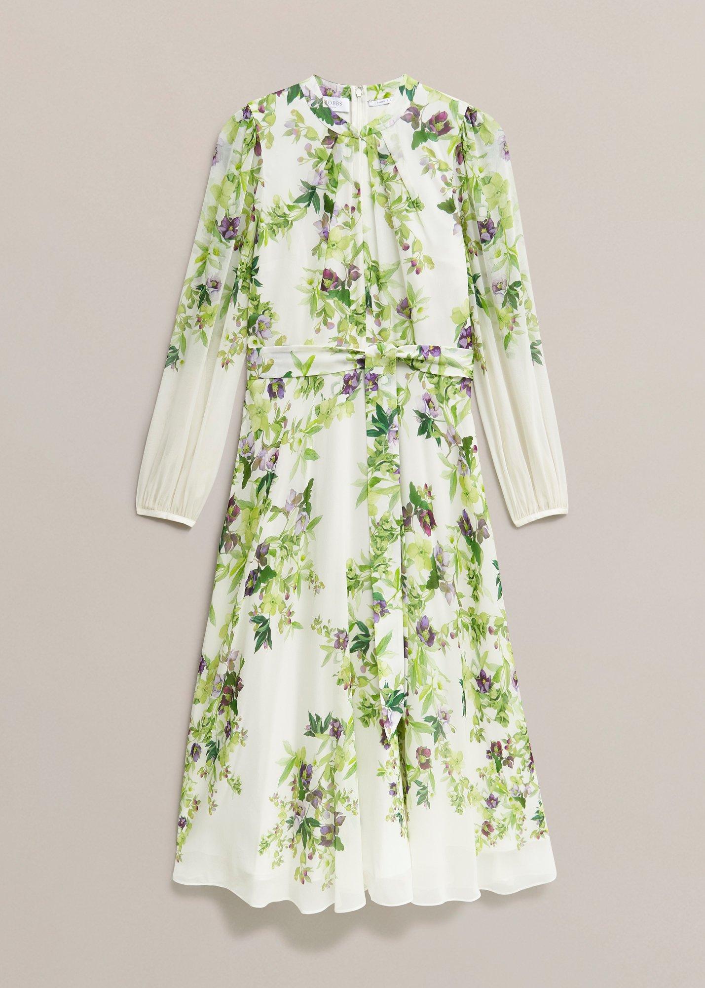 Petite Pia Silk Floral Dress