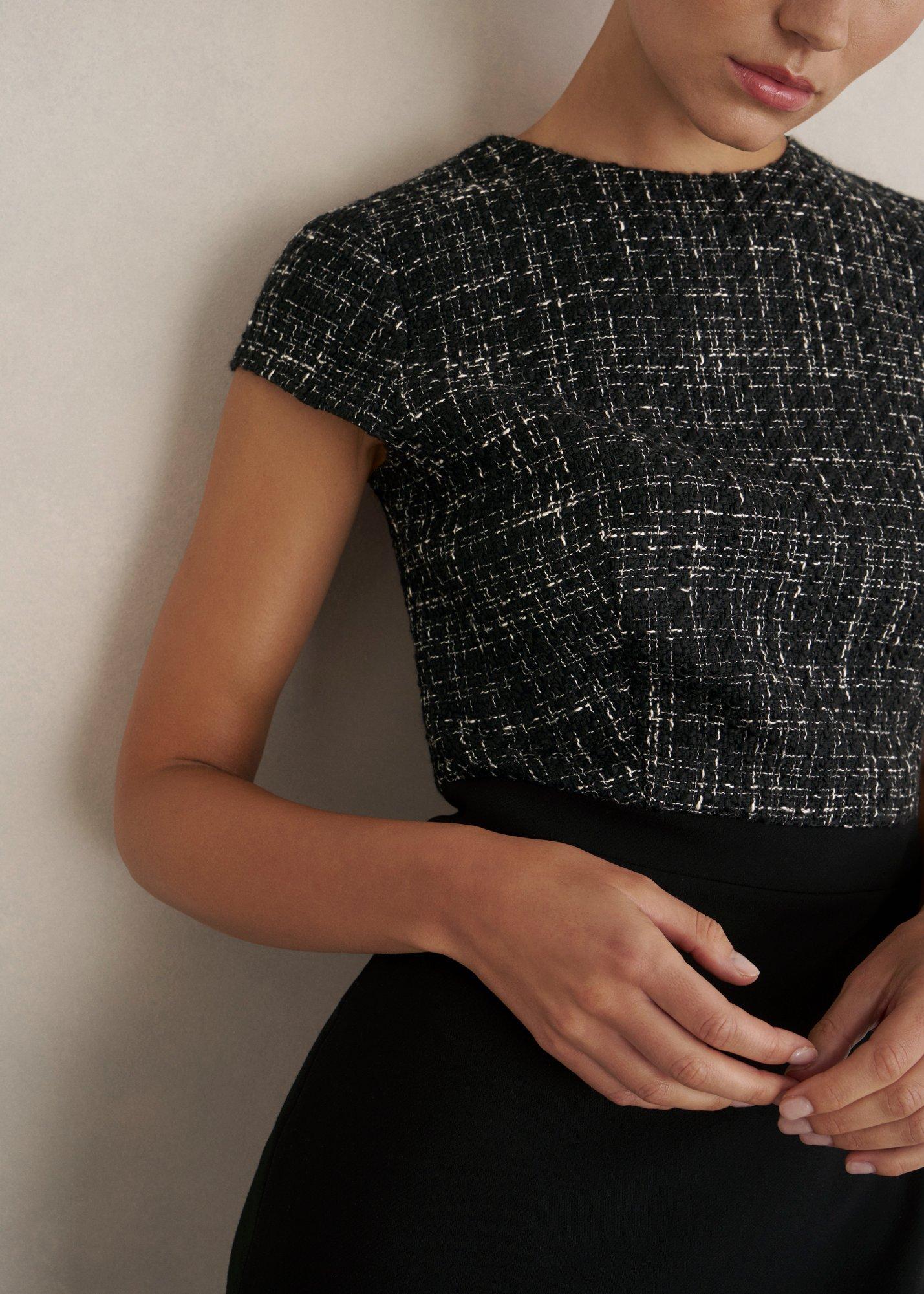 Petite Esme Match Black Dress, Black White, hi-res