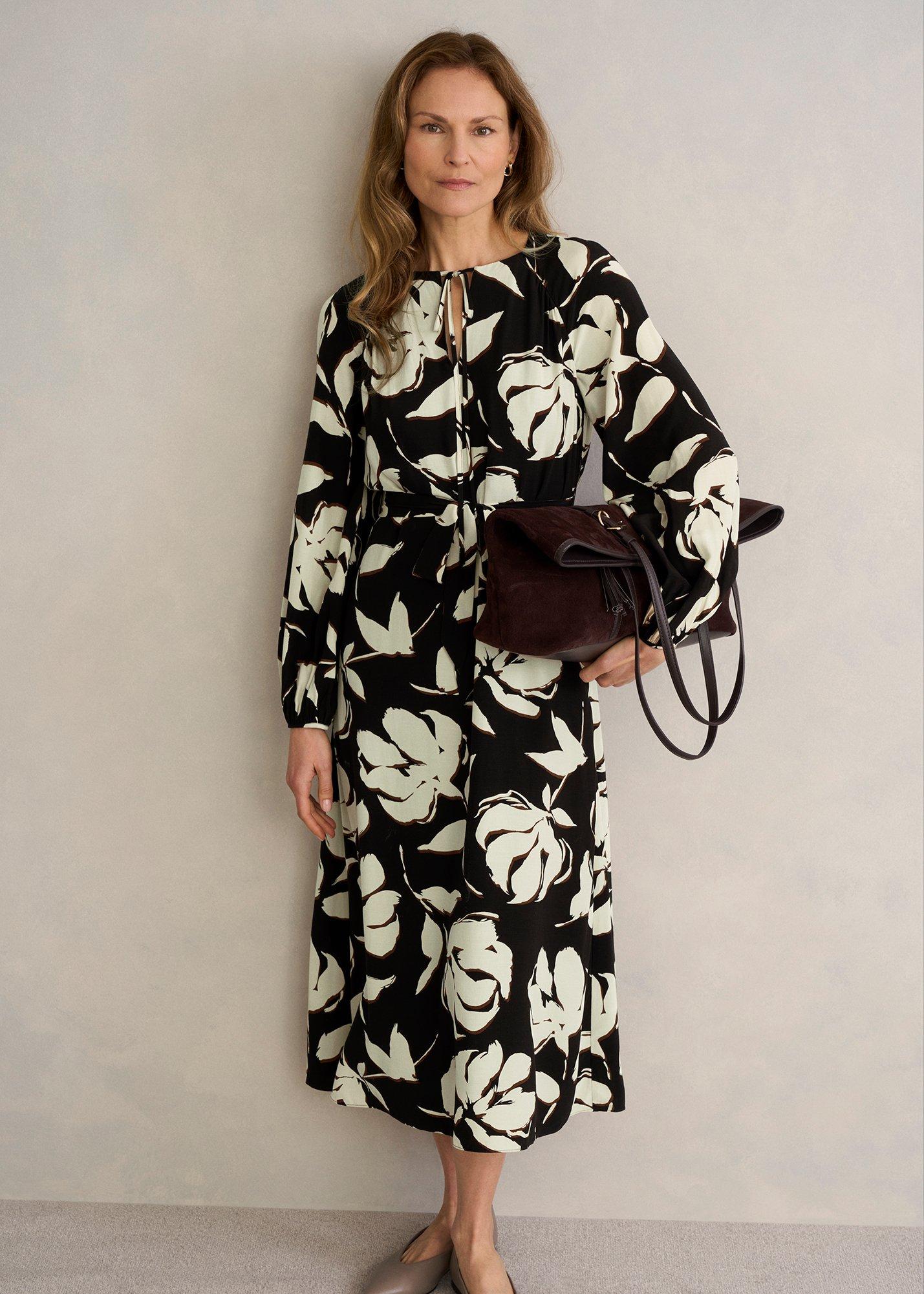 Evelyn Dress, Black Sandstone, hi-res