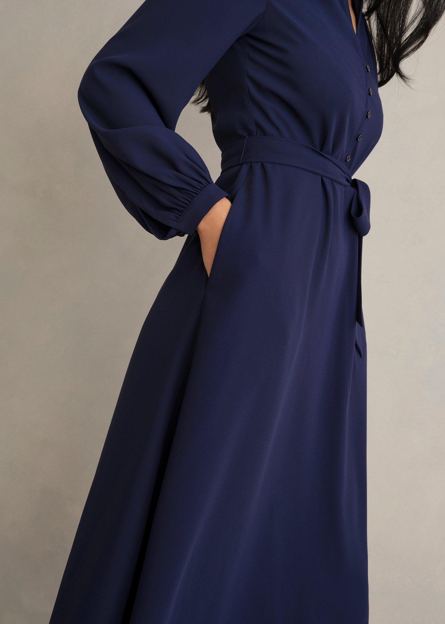 Petite Lettie Dress, Midnight Navy, hi-res
