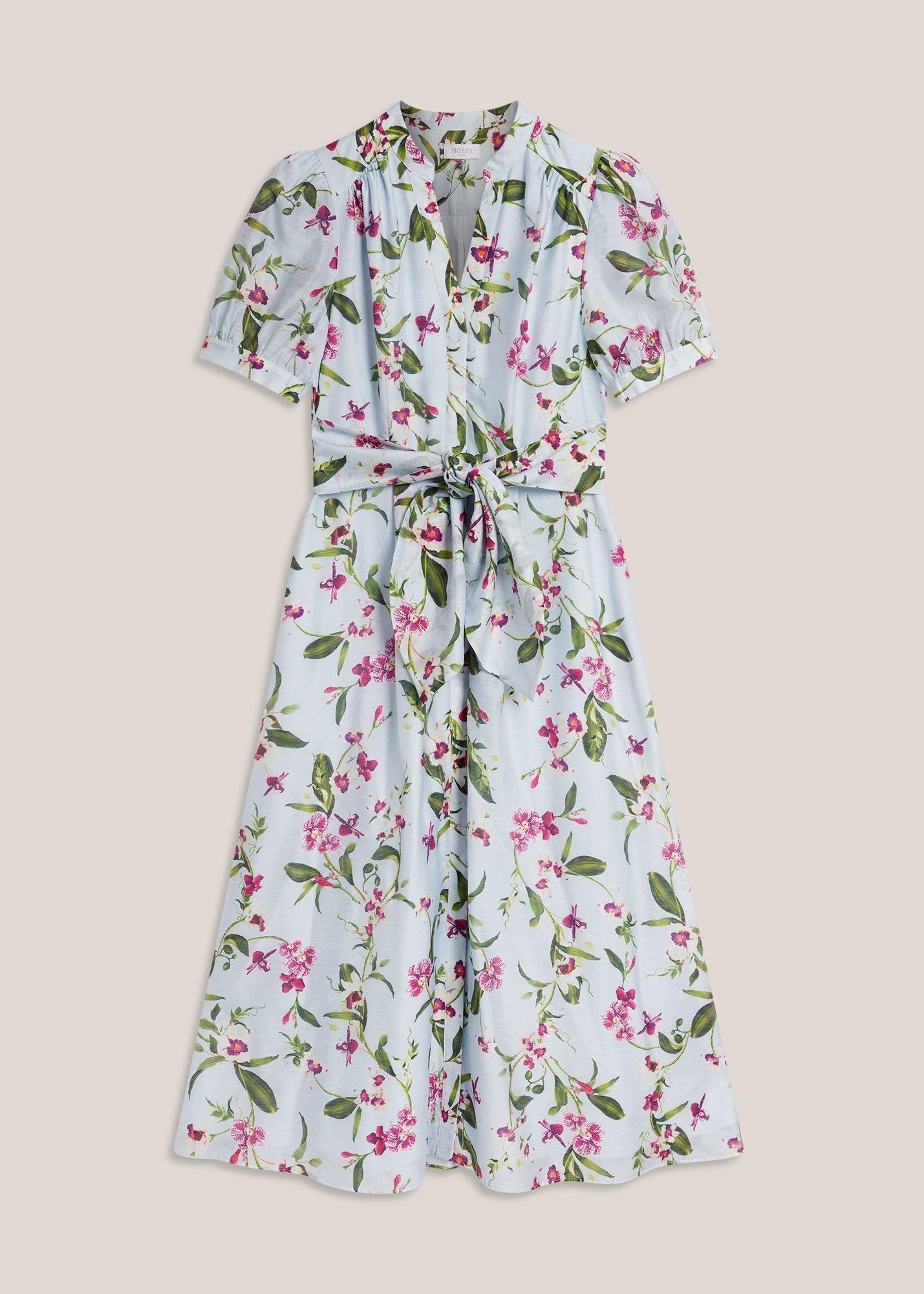 Petite Clarissa Linen Blend Floral Dress