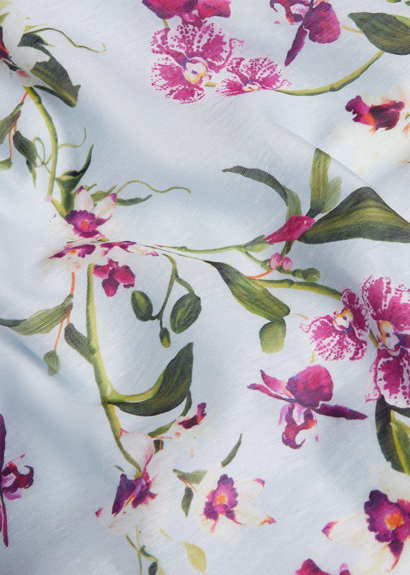 Petite Clarissa Linen Blend Floral Dress, Pale Blue Multi, hi-res