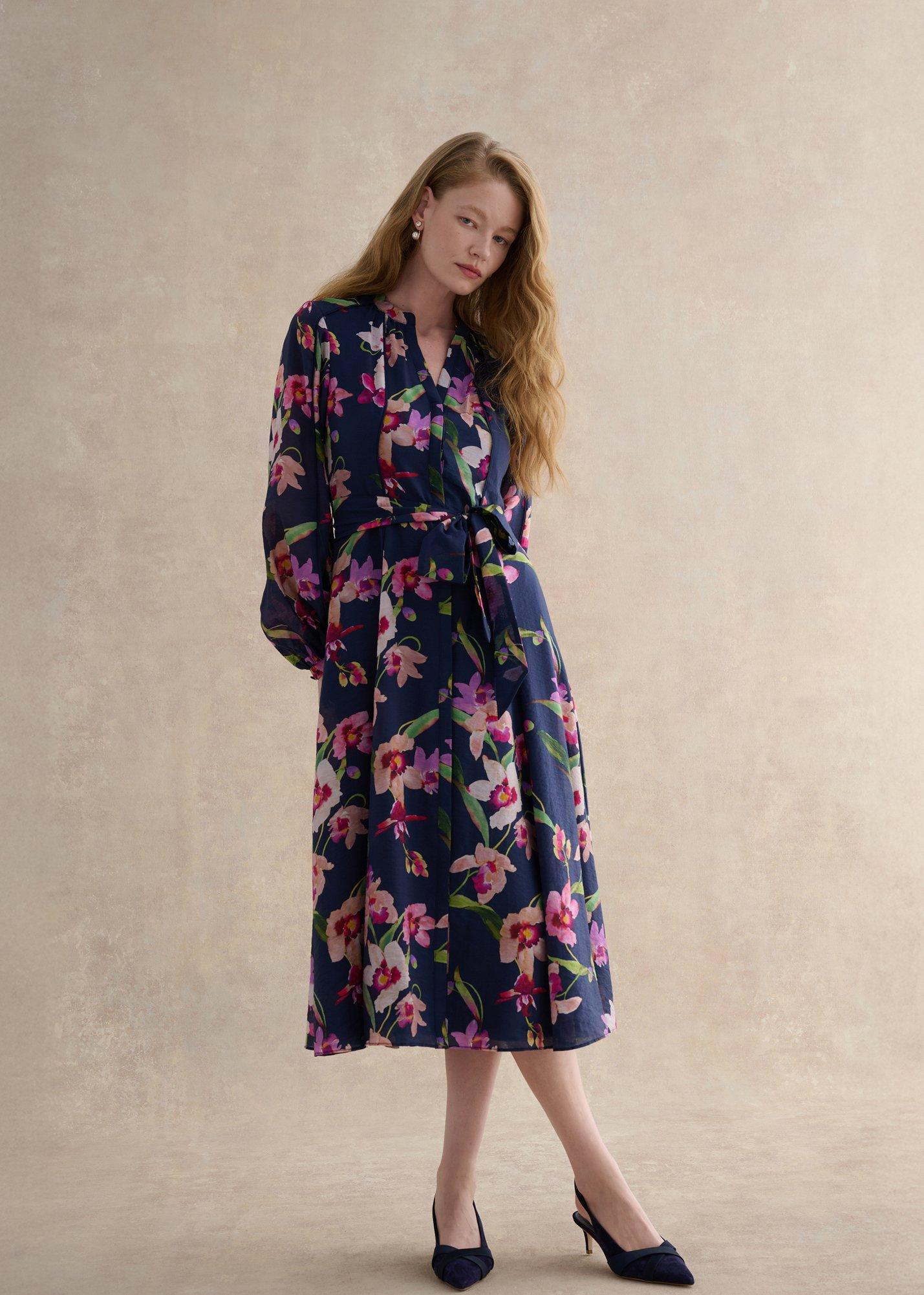 Pippa Floral Waist Tie Dress