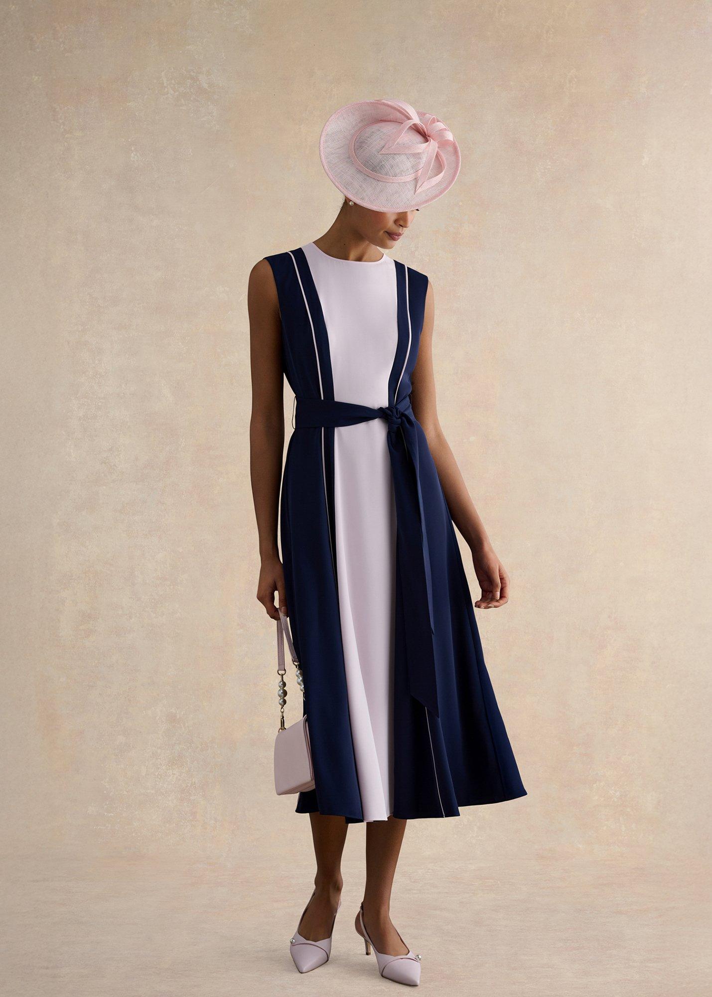 Louise Colourblock Dress, Midnight Pink, hi-res