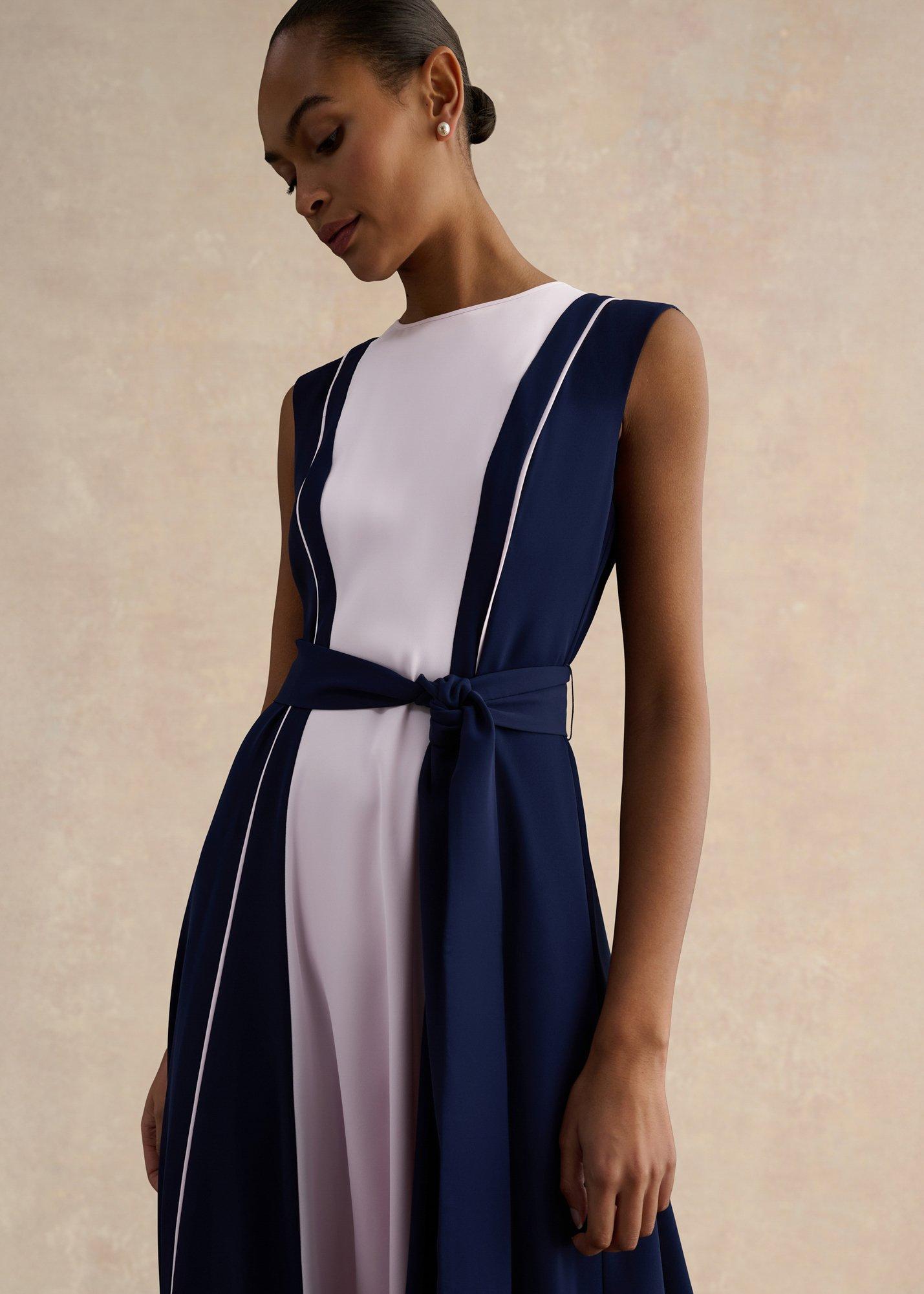 Petite Louise Colourblock Dress, Midnight Pink, hi-res