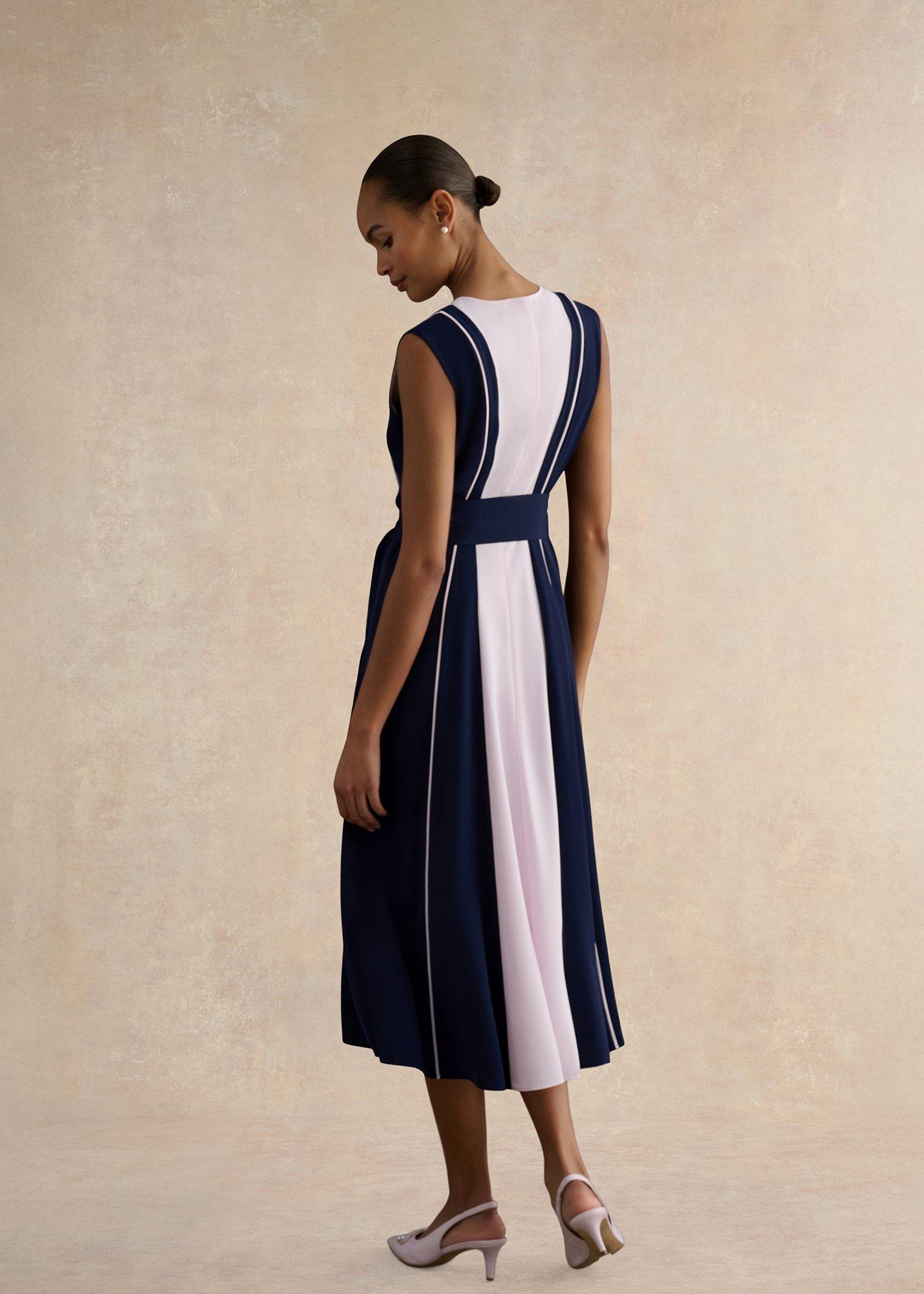 Petite Louise Colourblock Dress, Midnight Pink, hi-res