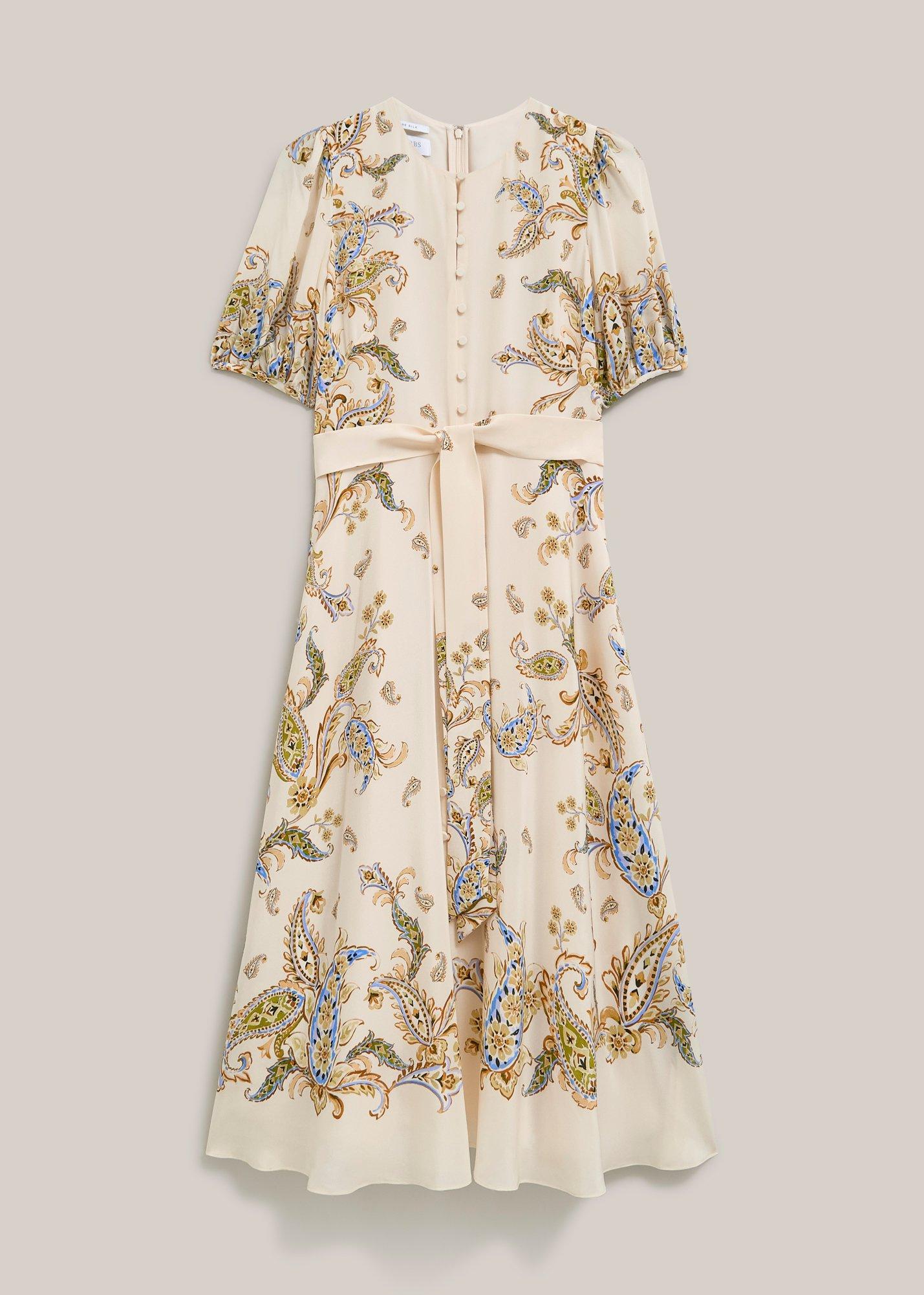 Alma Paisley Silk Dress
