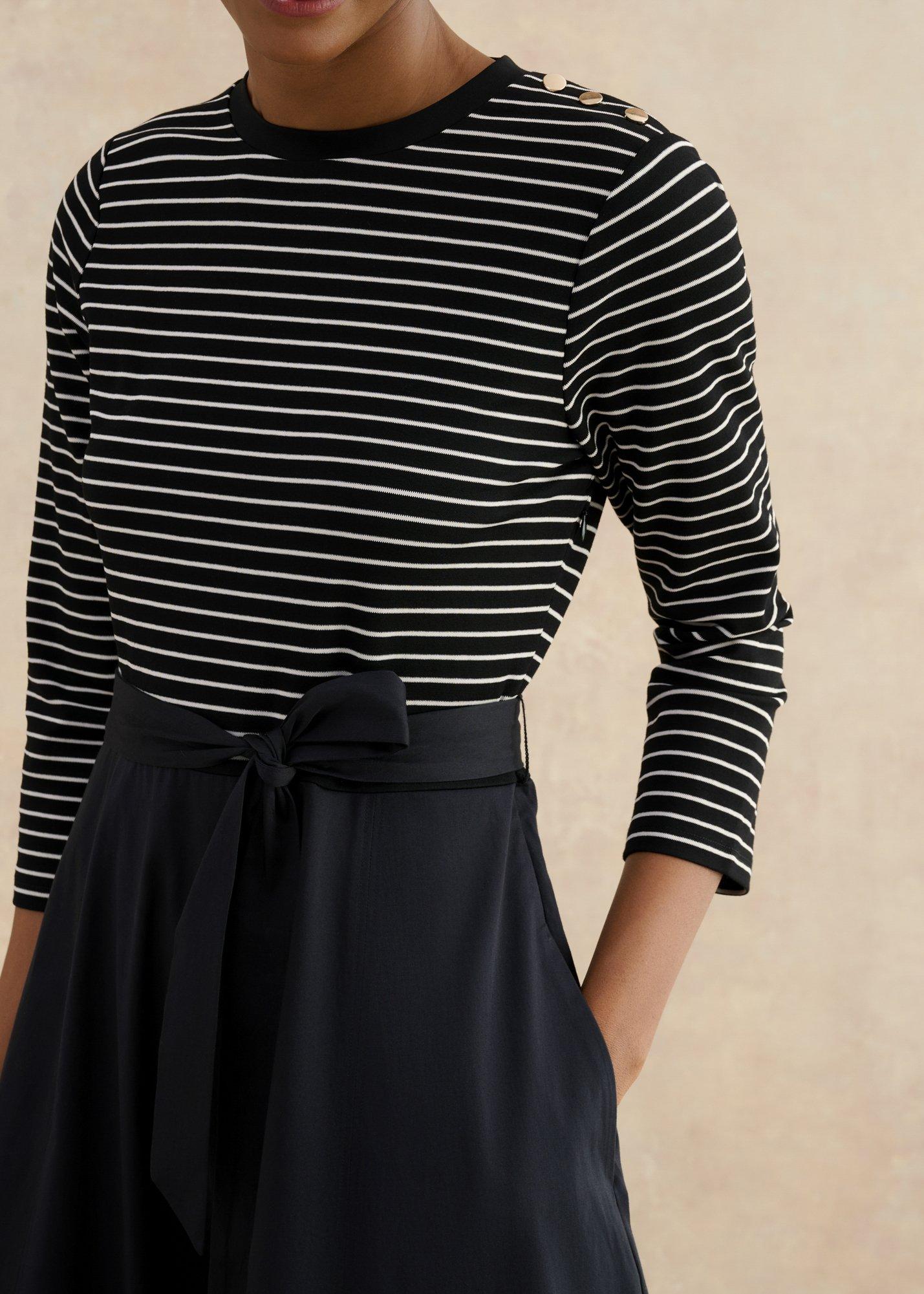 Petite Viviana Dress, Navy Ivory, hi-res