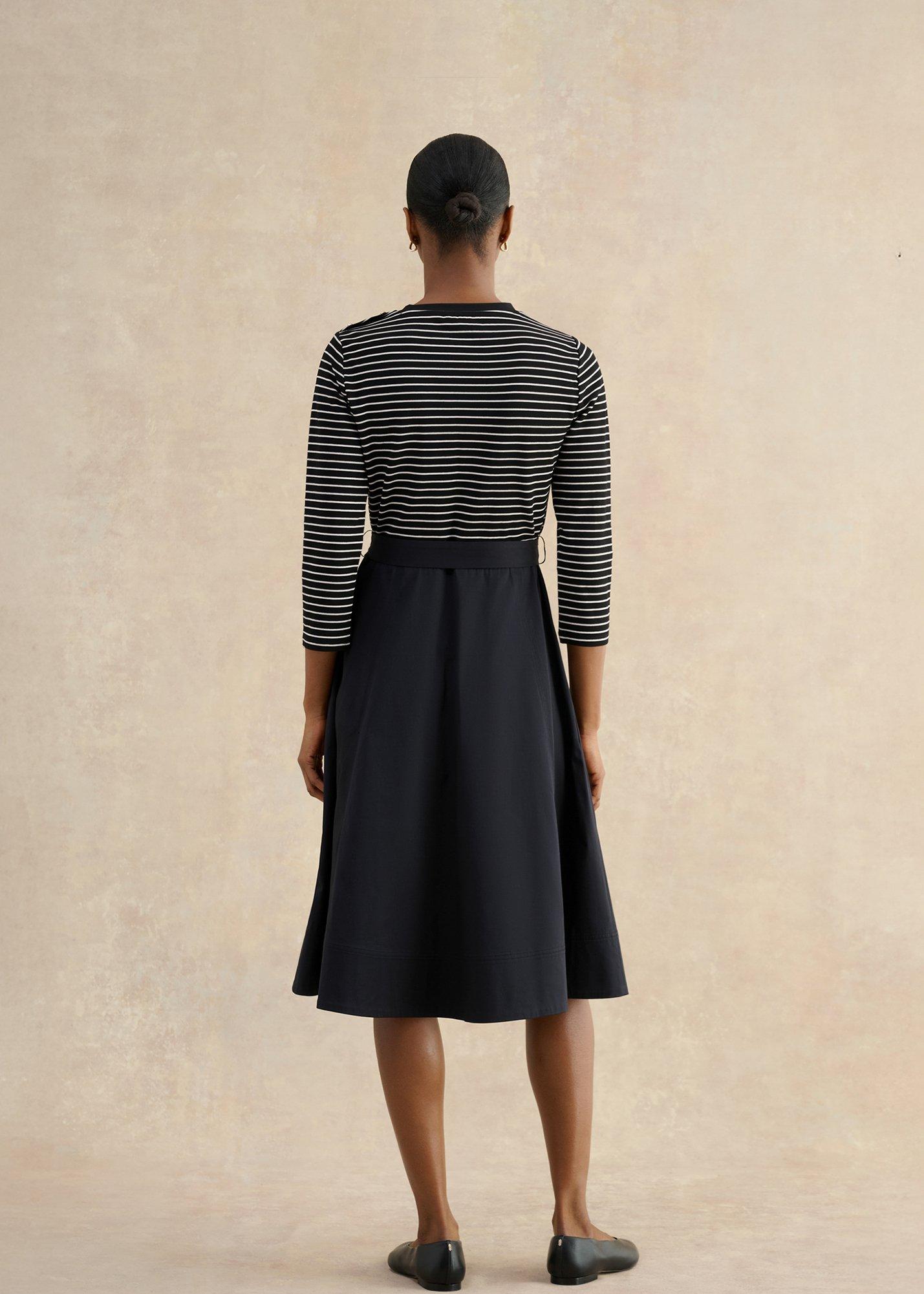 Petite Viviana Dress, Navy Ivory, hi-res