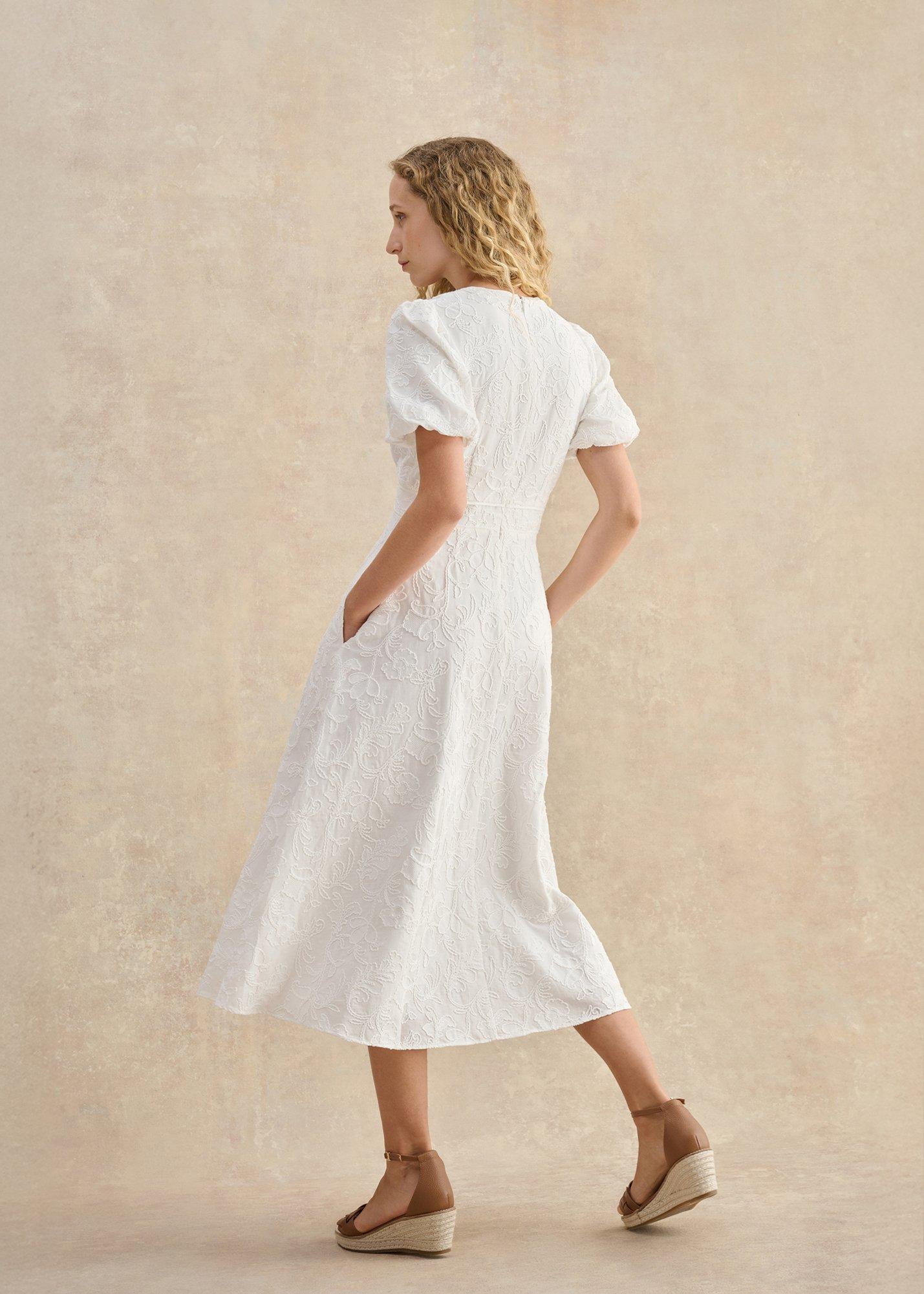 Clementine Dress, White, hi-res