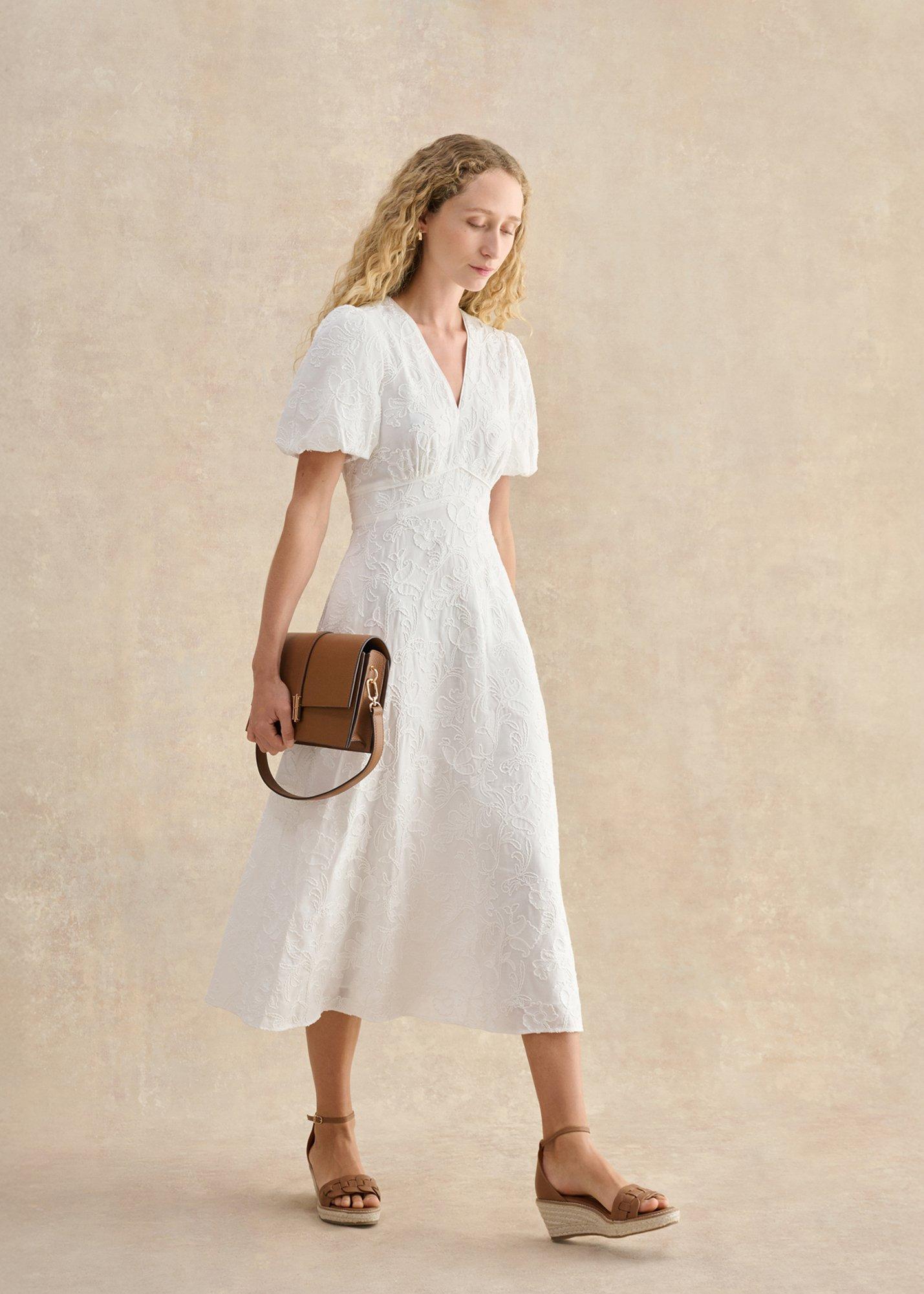 Clementine Dress, White, hi-res