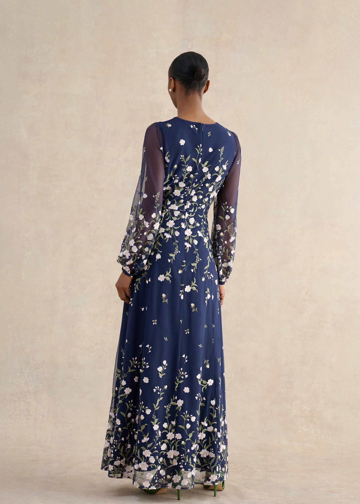 Judy Embroidered Maxi Dress, Midnight Multi, hi-res