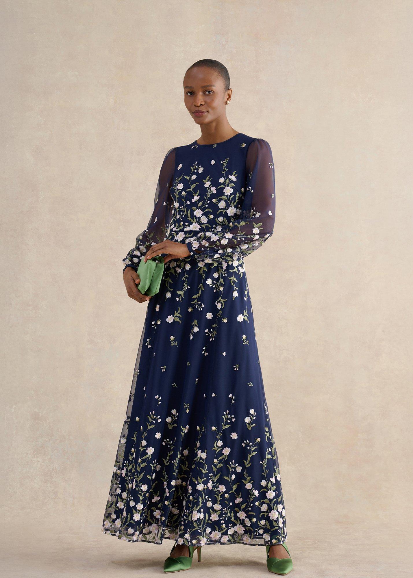 Judy Embroidered Maxi Dress, Midnight Multi, hi-res