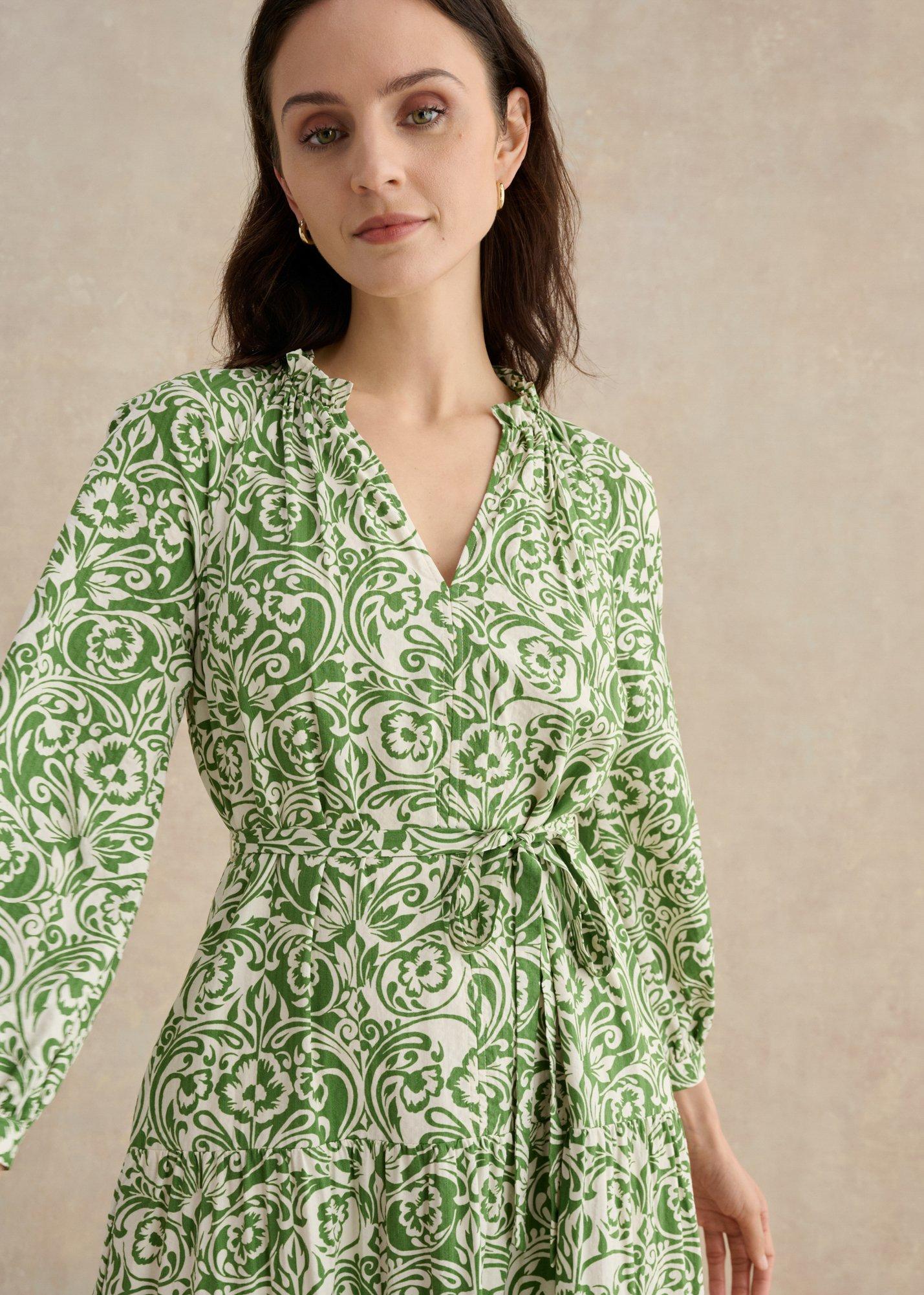 Amaris Dress, Green Cream, hi-res