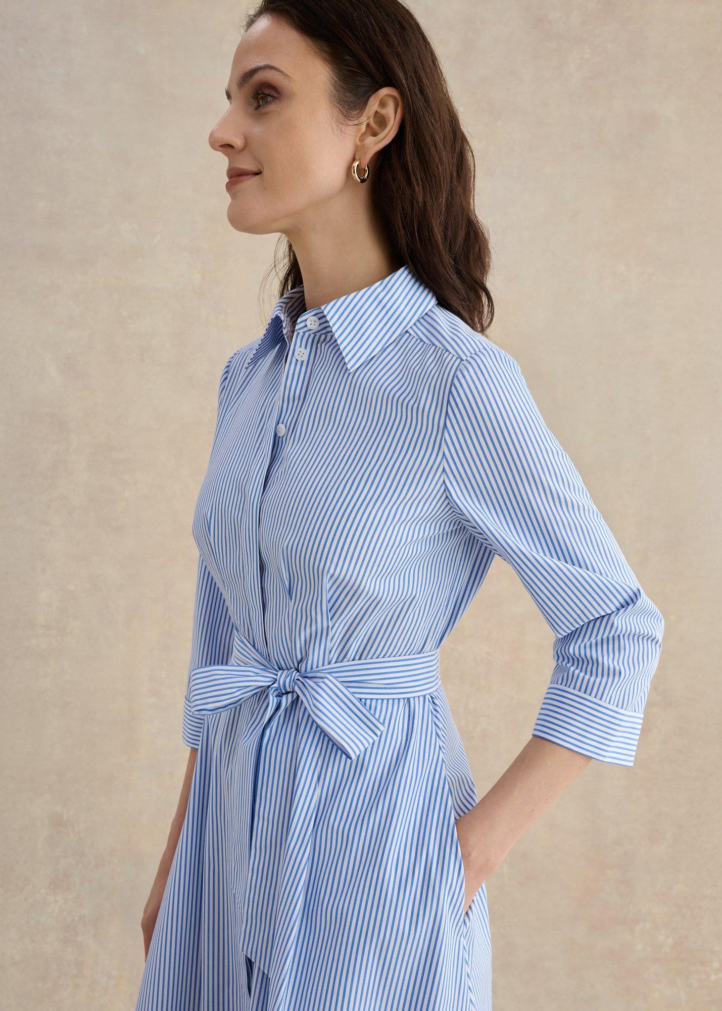 Jane Shirt Stripe Dress, Blue Ivory, hi-res