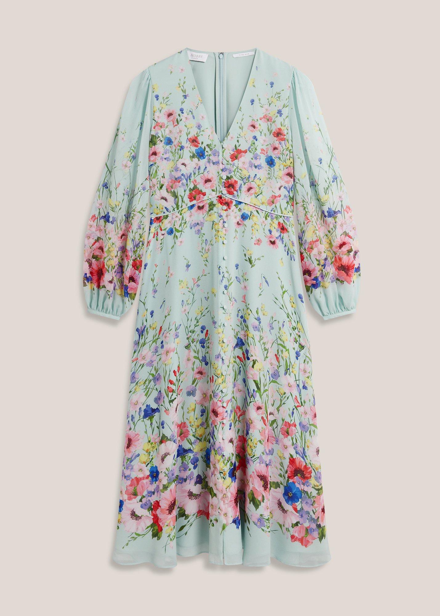 Petite Monica Silk Floral Dress