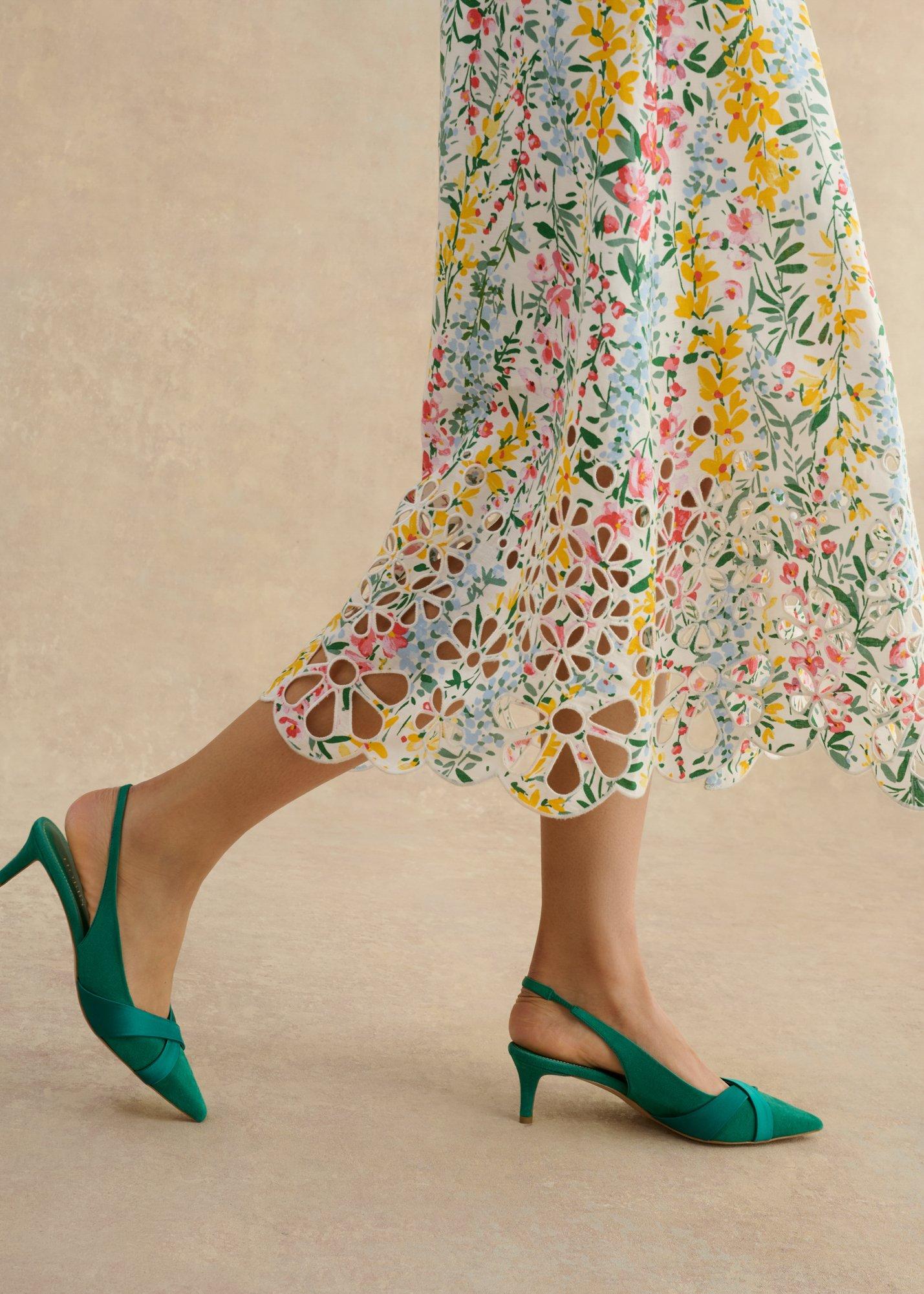 Christie Floral Broderie Dress, White Multi, hi-res