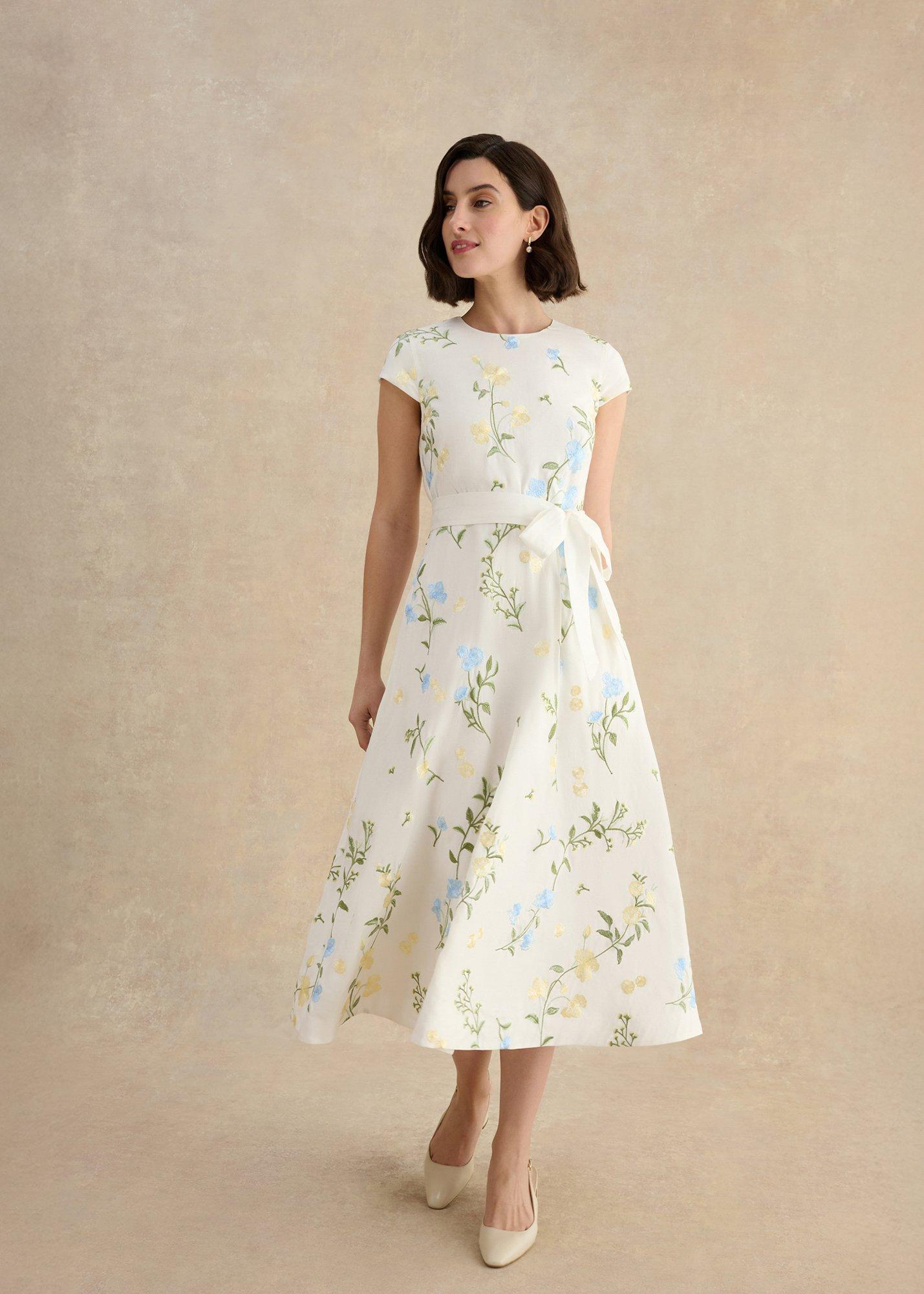 Linda Dress, Ivory Multi, hi-res