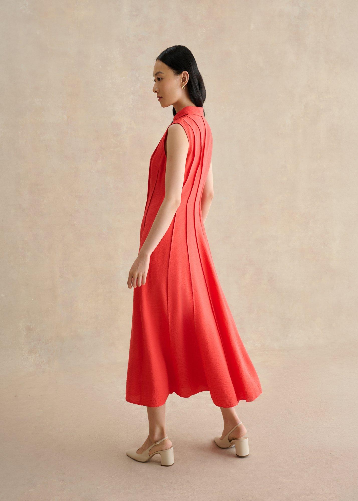 Burghley Shirt Dress, Calendula Red, hi-res