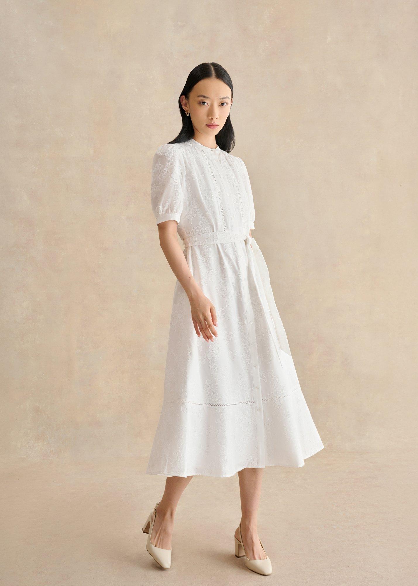 Petite Amani Cotton Embroidery Dress