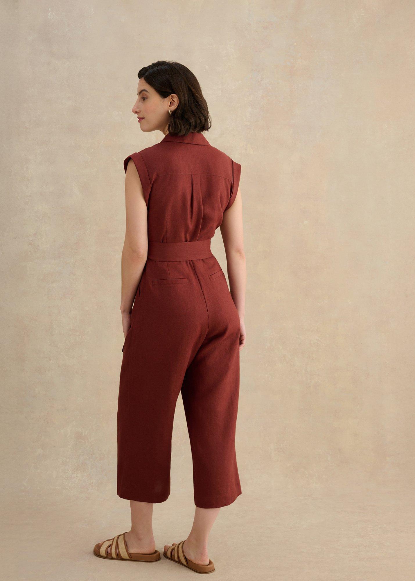 Petite Spencer Jumpsuit, Syrup Brown, hi-res