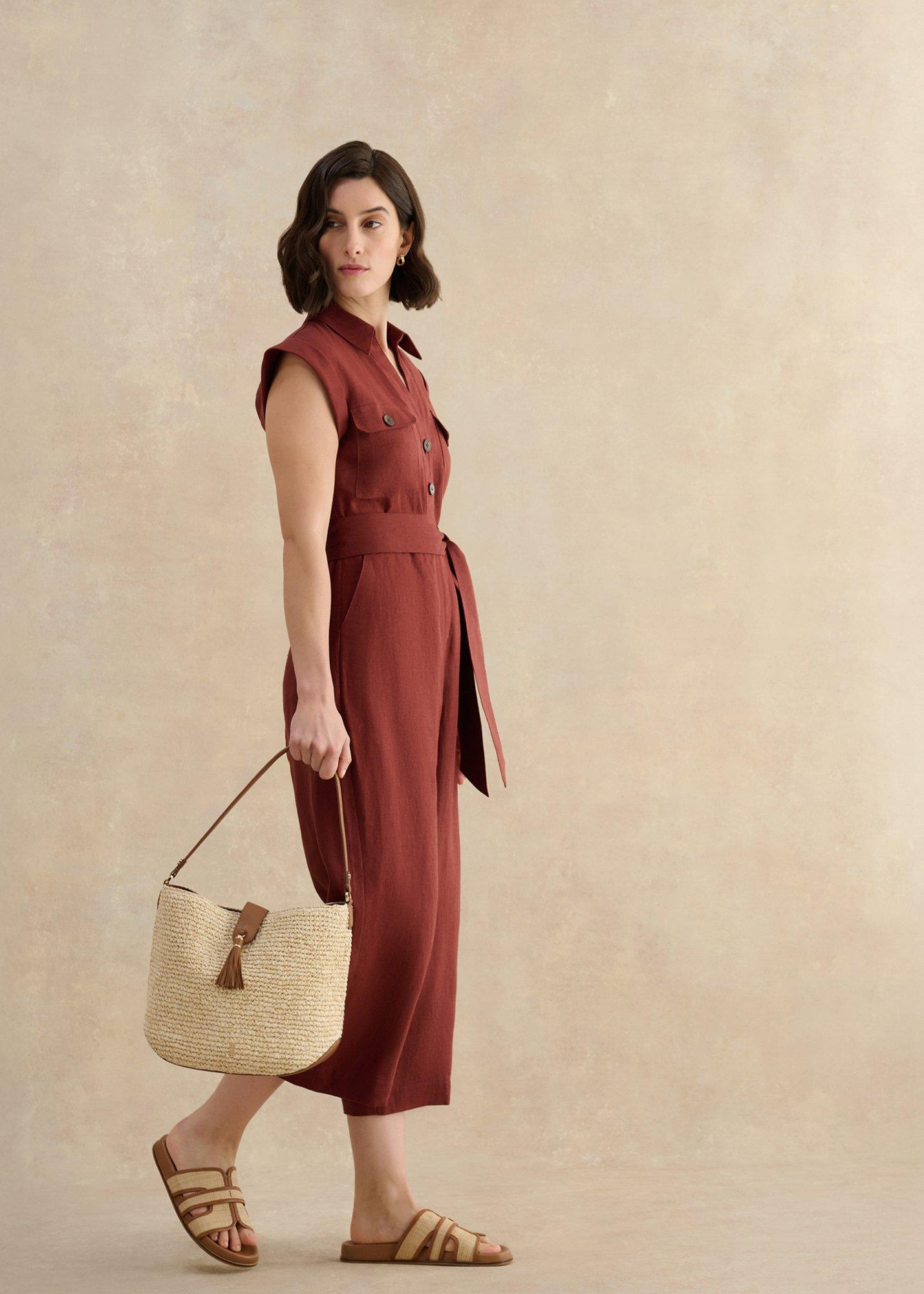 Petite Spencer Jumpsuit, Syrup Brown, hi-res