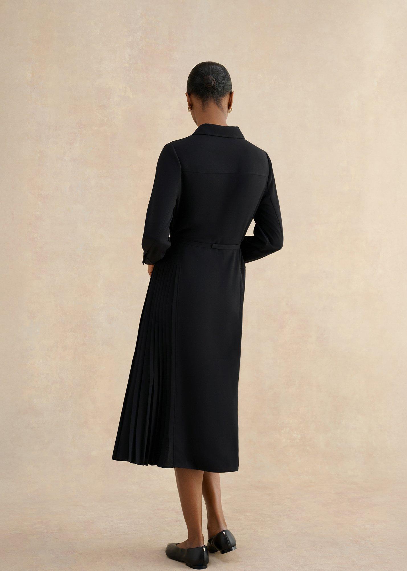 Ginny Shirt Dress, Black, hi-res