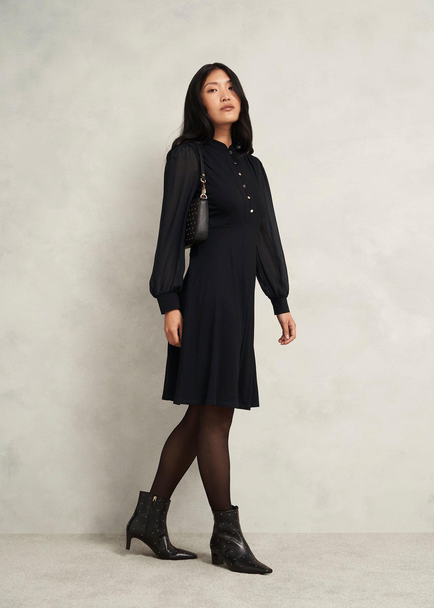 Liberty Jersey Dress, Black, hi-res