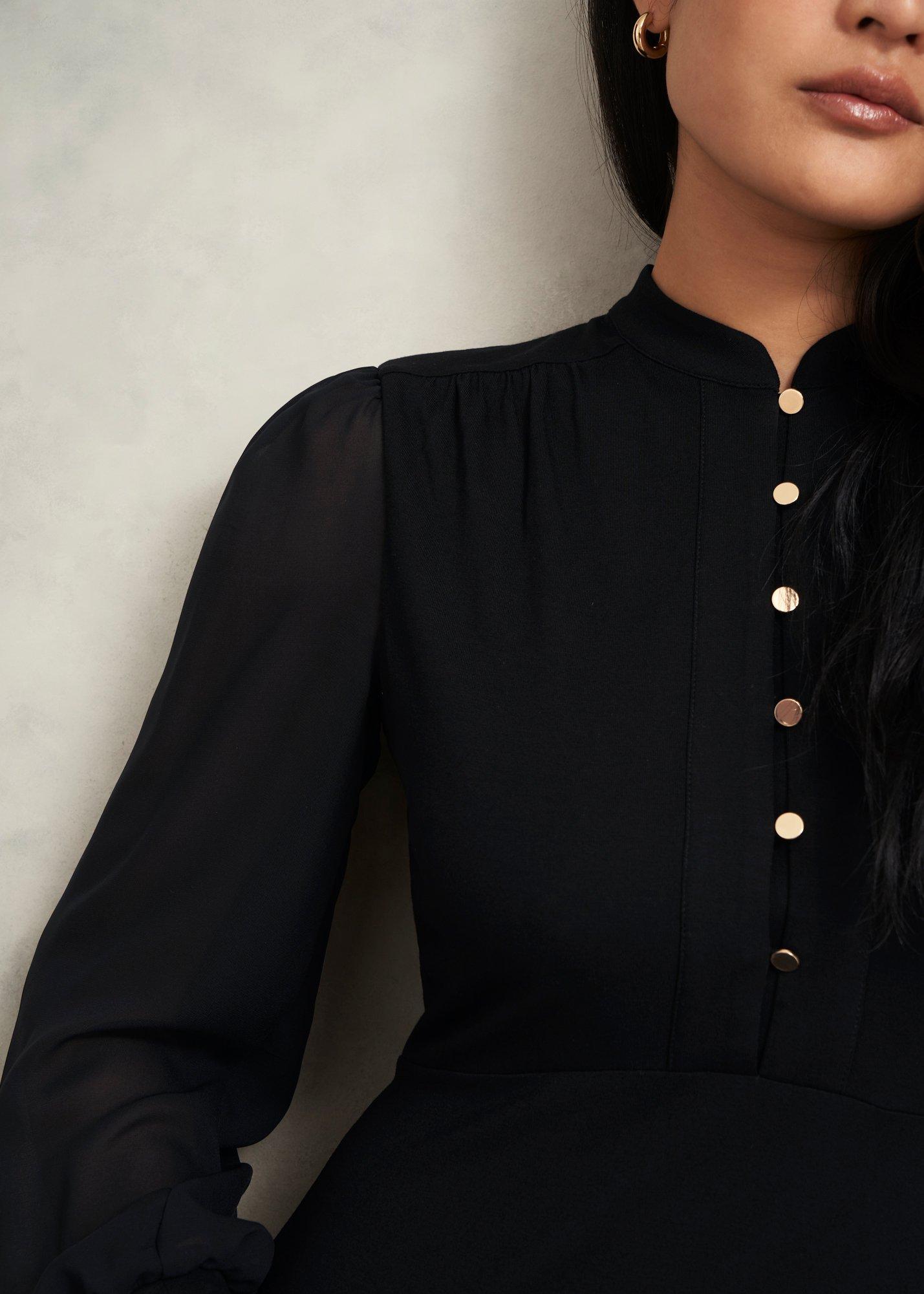 Liberty Jersey Dress, Black, hi-res