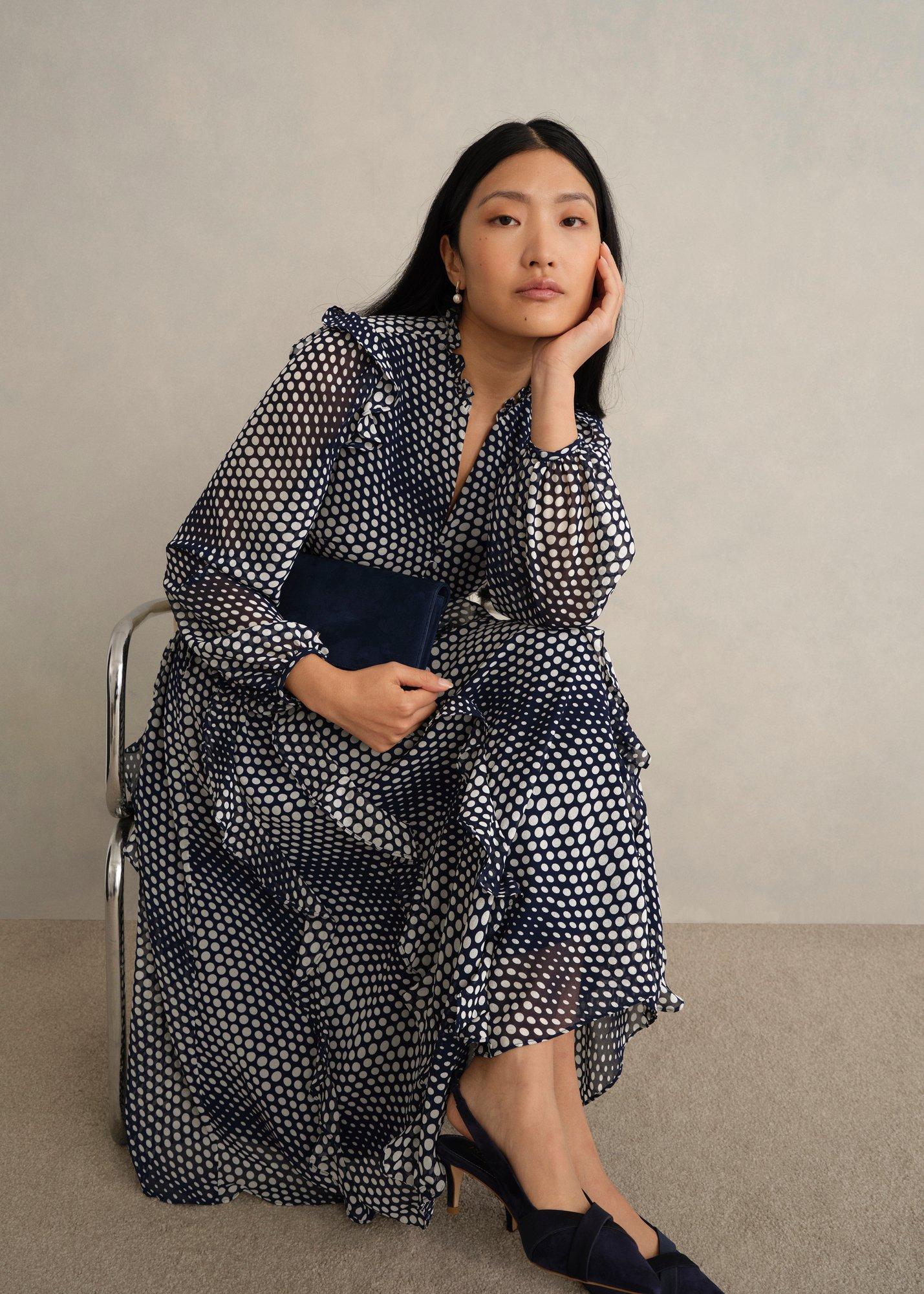 Petite Miriam Dress, Midnight Cream, hi-res