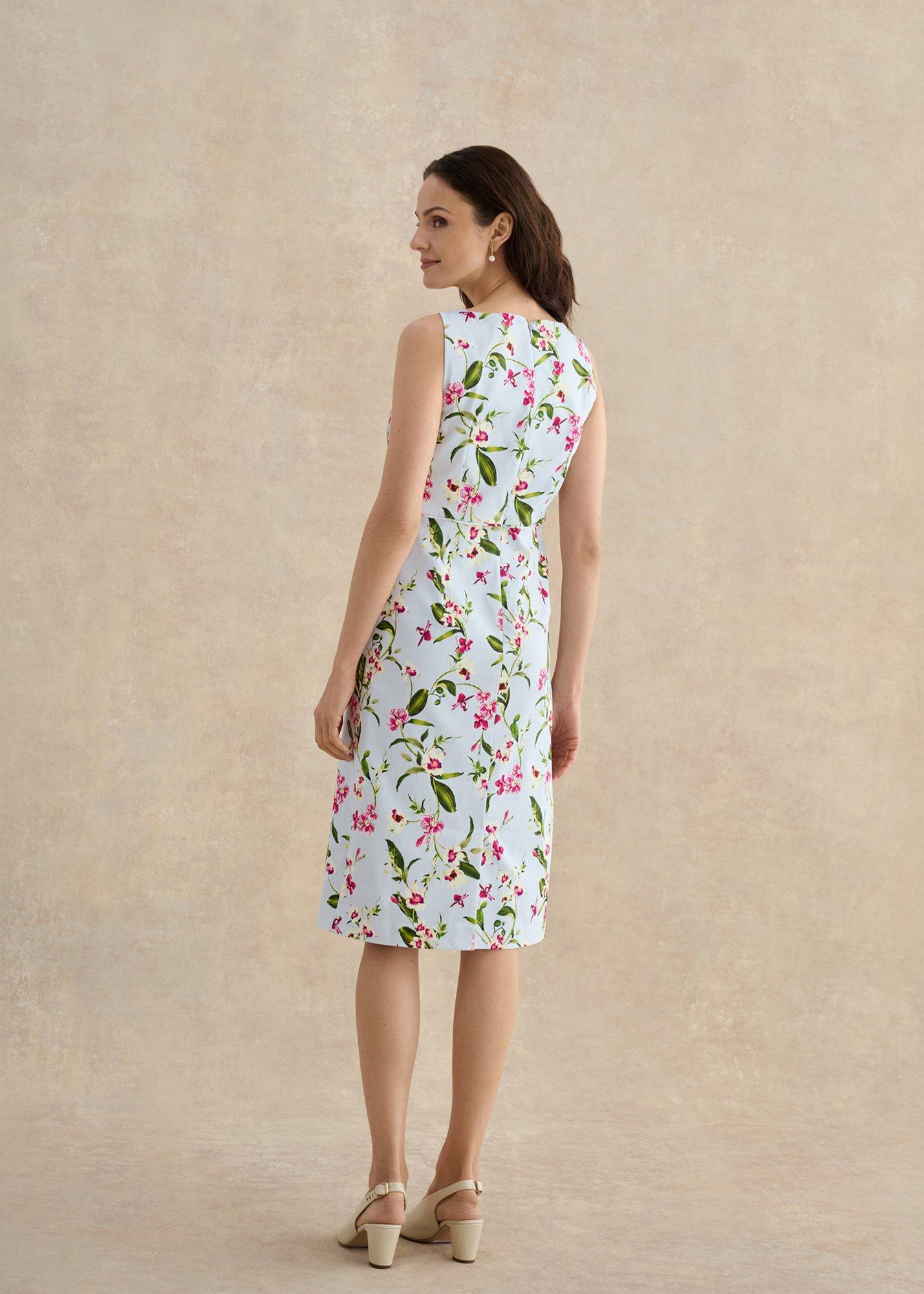 Petite Freda Floral Dress, Pale Blue Multi, hi-res