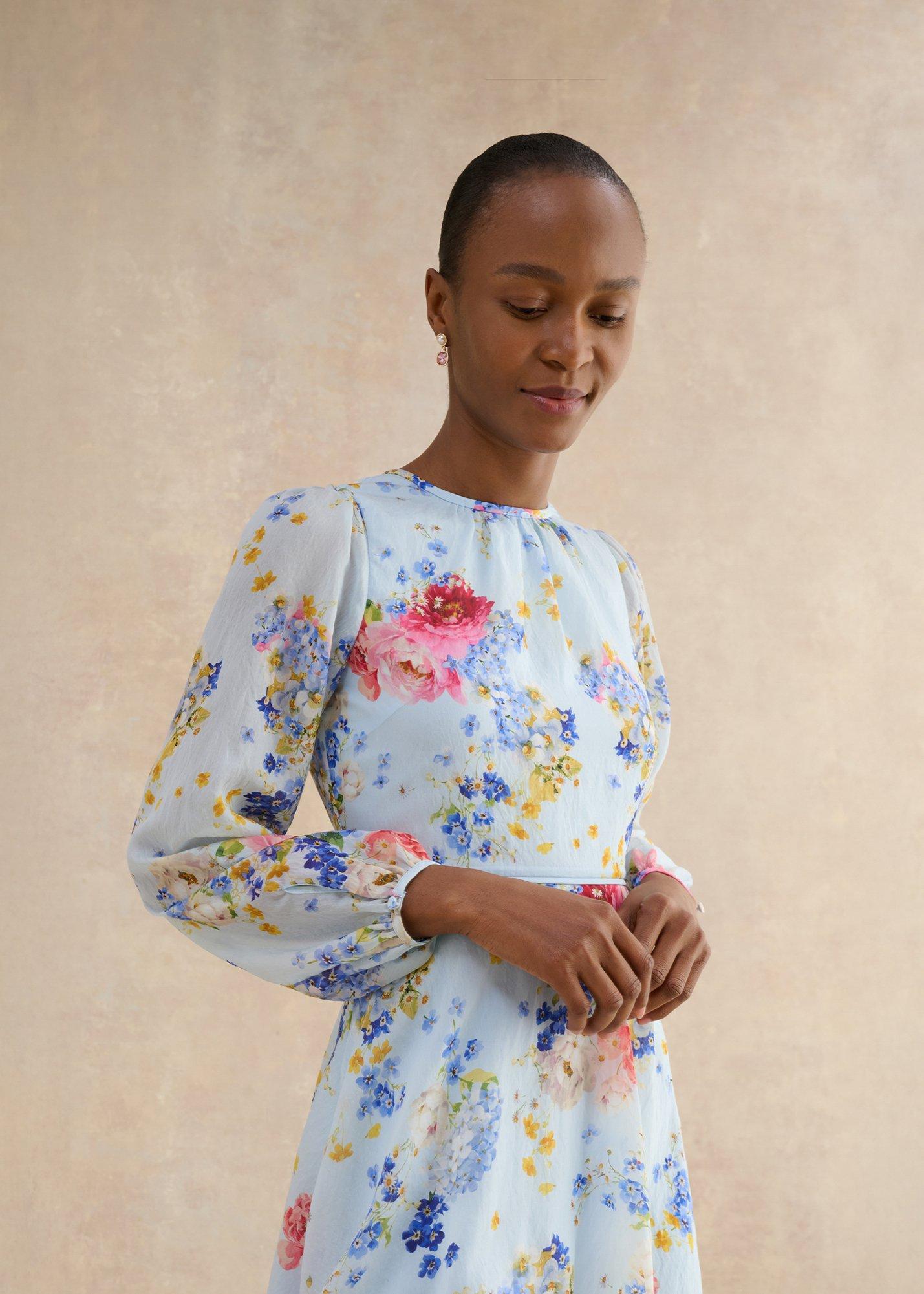 Constance Dress, Pale Blue Multi, hi-res