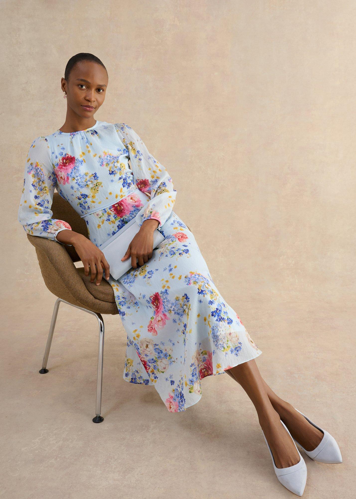 Petite Constance Dress, Pale Blue Multi, hi-res