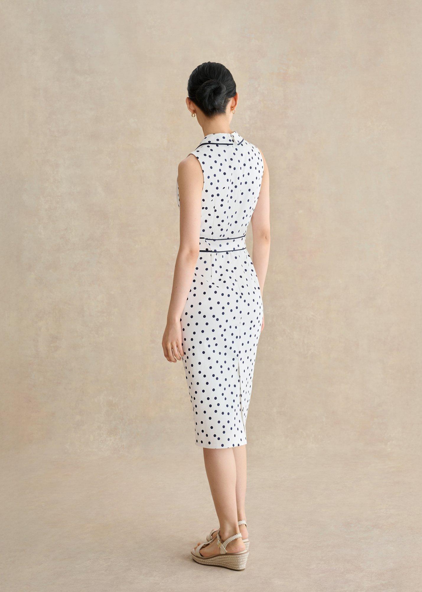Nancy Spot Shift Dress, Ivory Midnight, hi-res