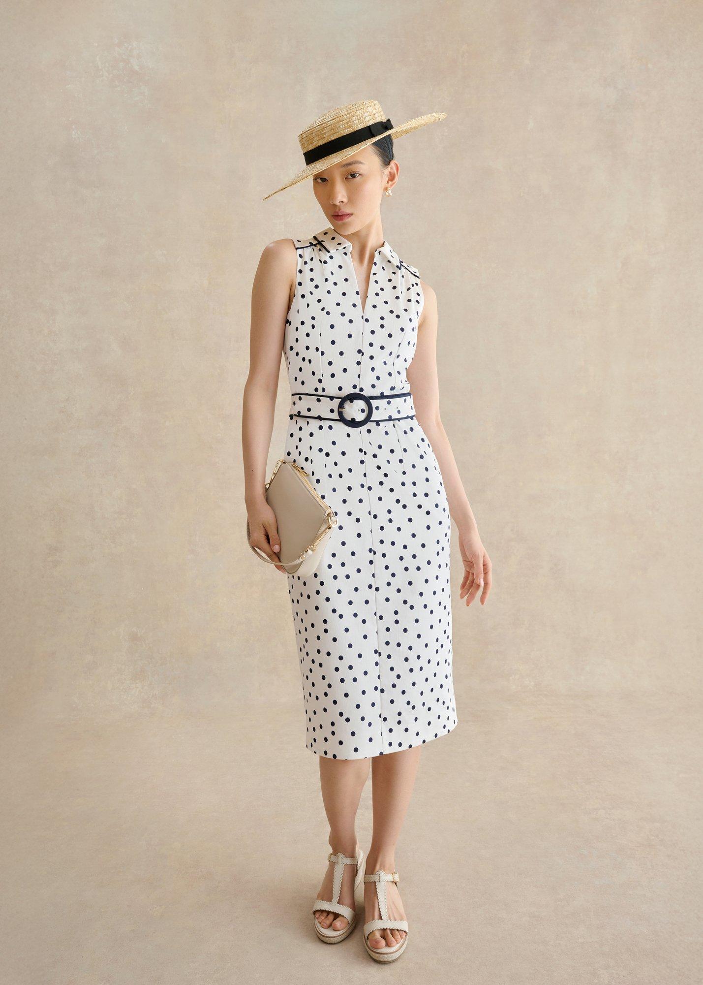 Nancy Spot Shift Dress, Ivory Midnight, hi-res