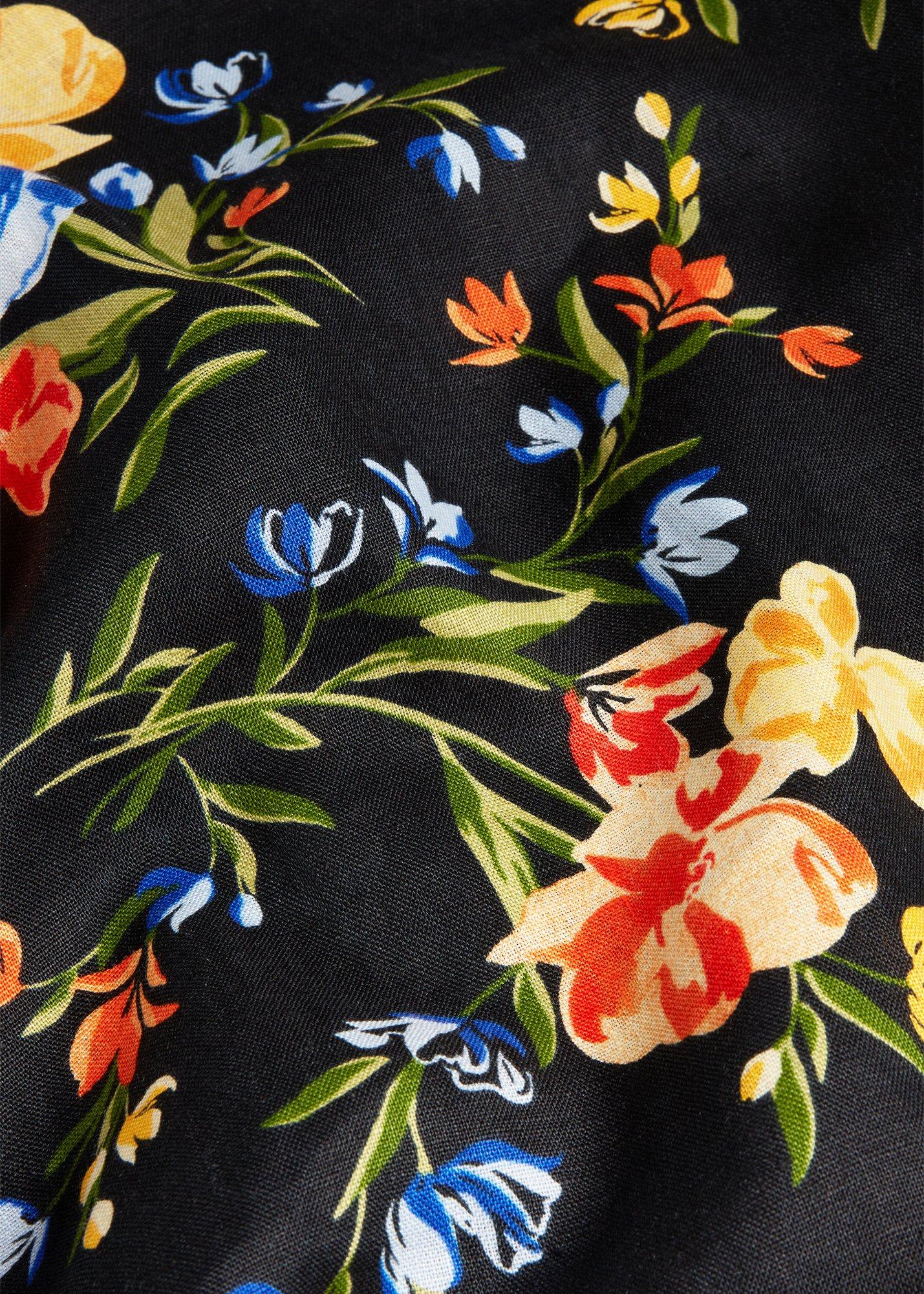 Twitchill Linen Midi Dress, Navy Multi, hi-res