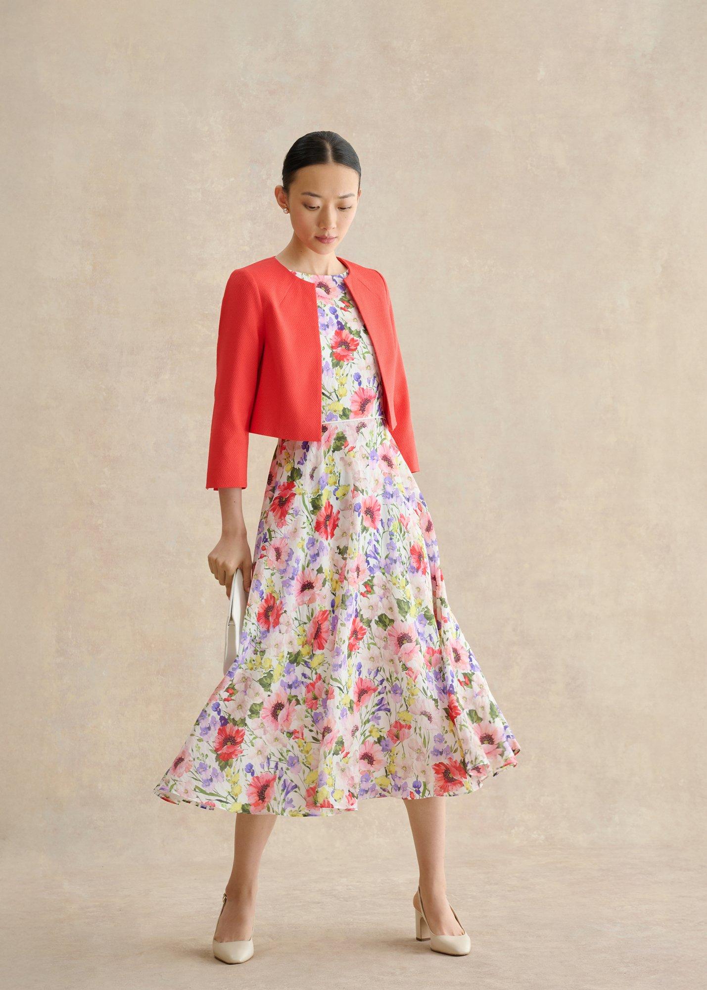 Petite Carly Floral Dress, Ivory Multi, hi-res