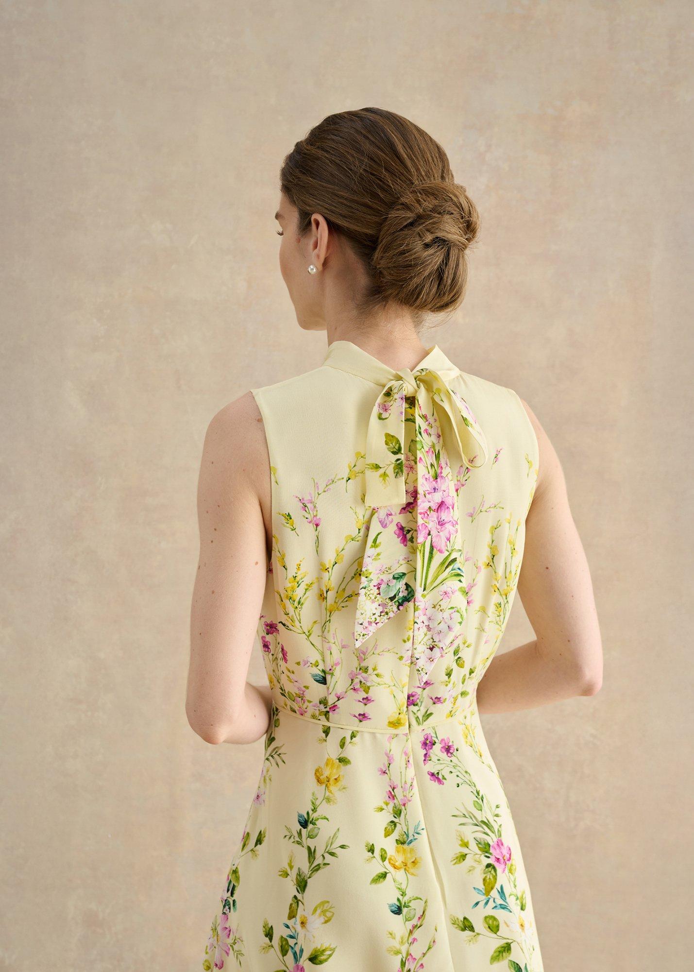 Hartwell Silk Dress, Yellow Multi, hi-res