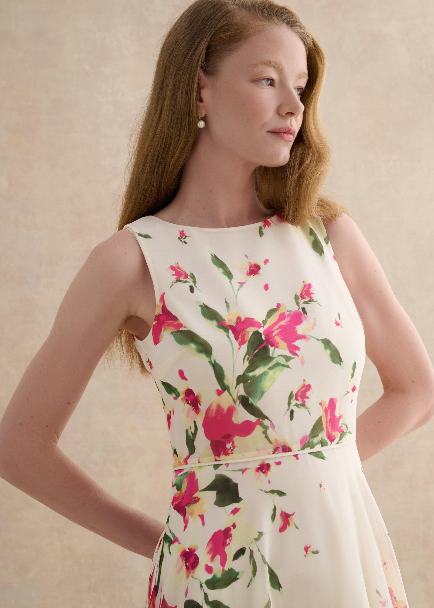 Carly Floral Dress, Cream Multi, hi-res