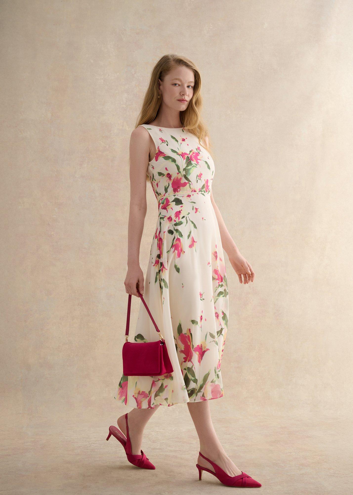 Carly Floral Dress, Cream Multi, hi-res