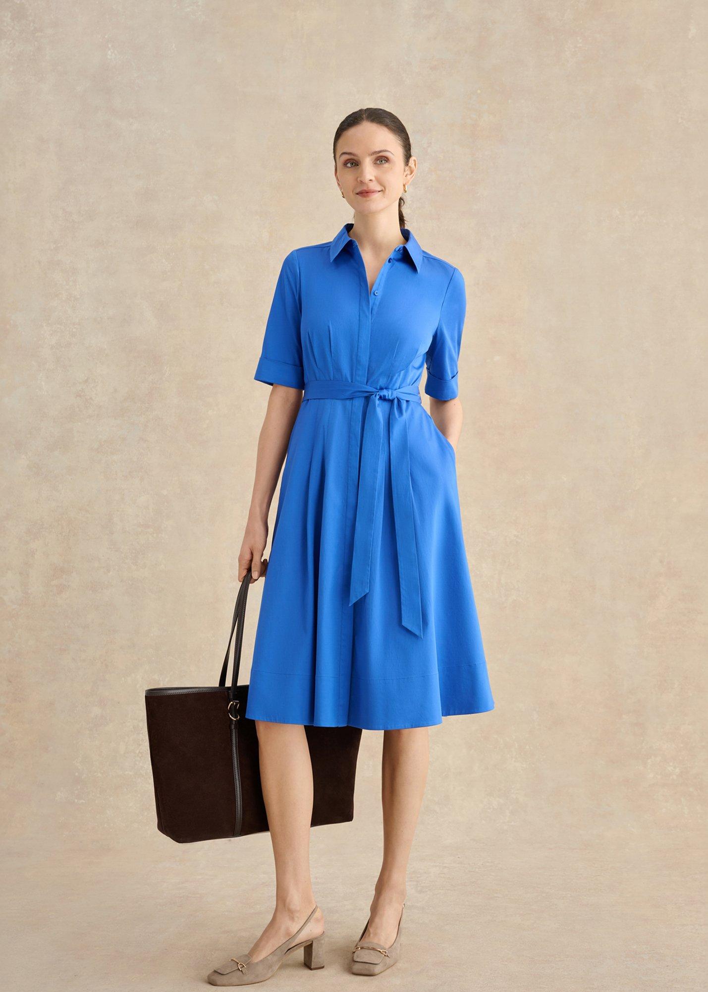 Petite Brigitta Dress, French Blue, hi-res