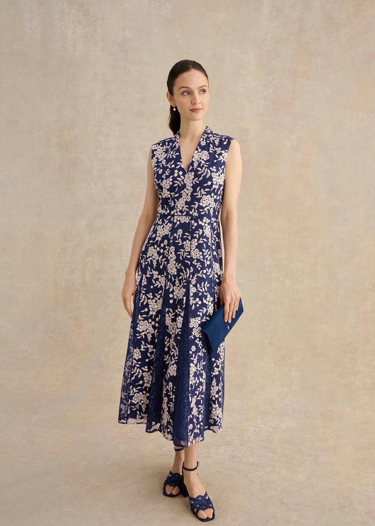 Petite Quin Embroidered Dress&nbsp;, Midnight Blush, hi-res