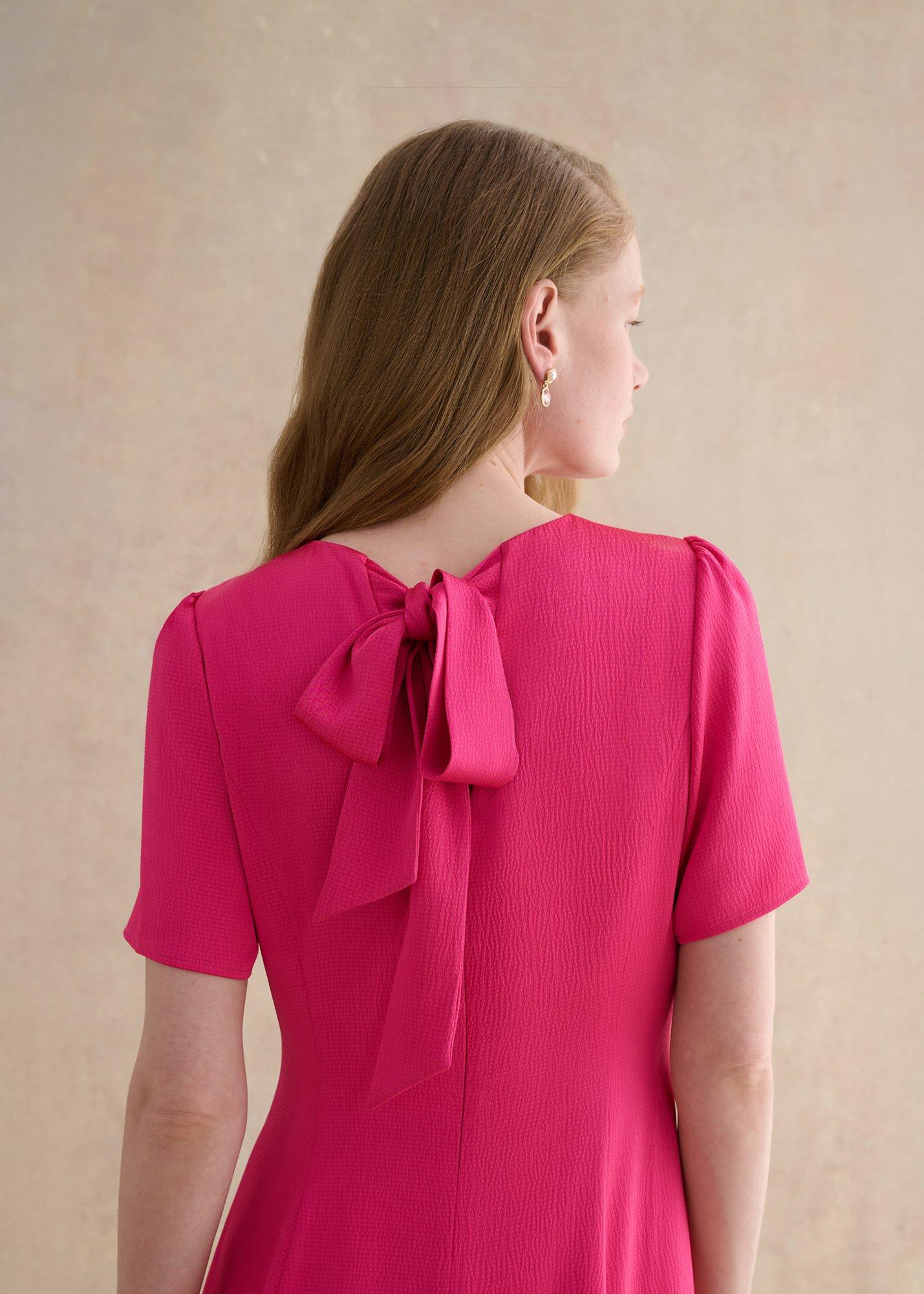 Petite Camille Dress, Bright Pink, hi-res