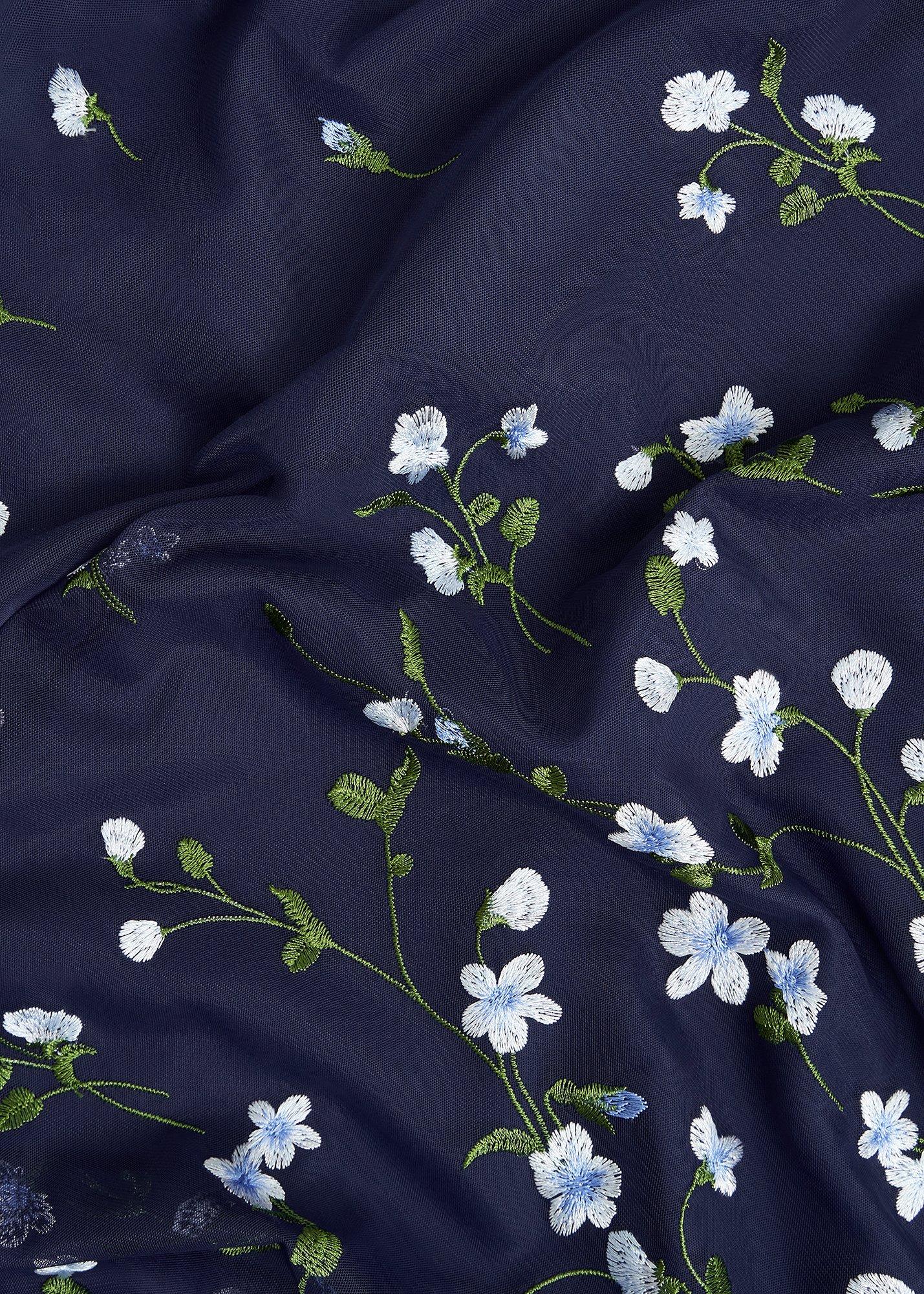 Aria Floral Embroidered Dress, Midnight Blue, hi-res