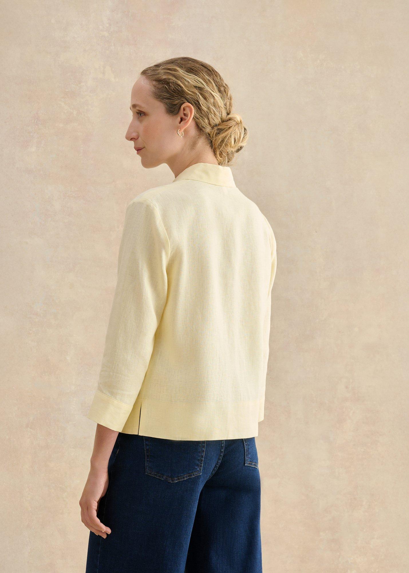 Nita Linen Shirt, Soft Yellow, hi-res
