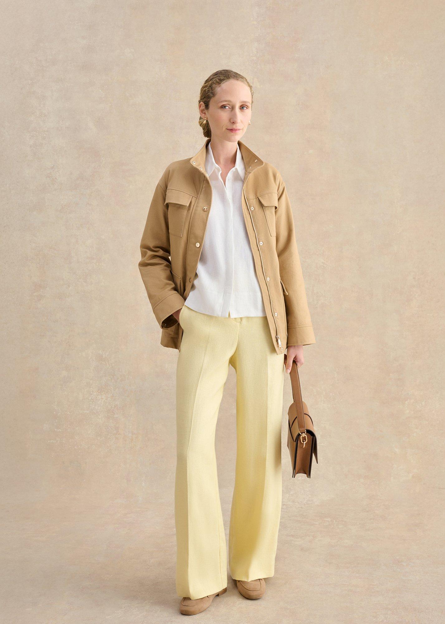 Nita Linen Shirt, White, hi-res