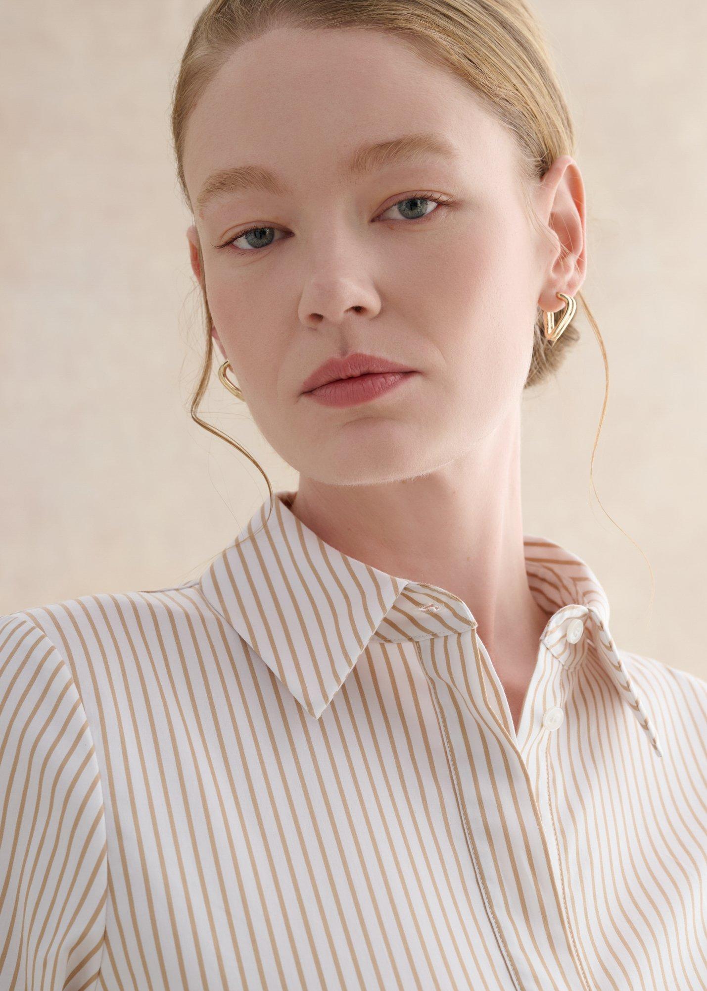 Andra Stripe Shirt, Neutral White, hi-res